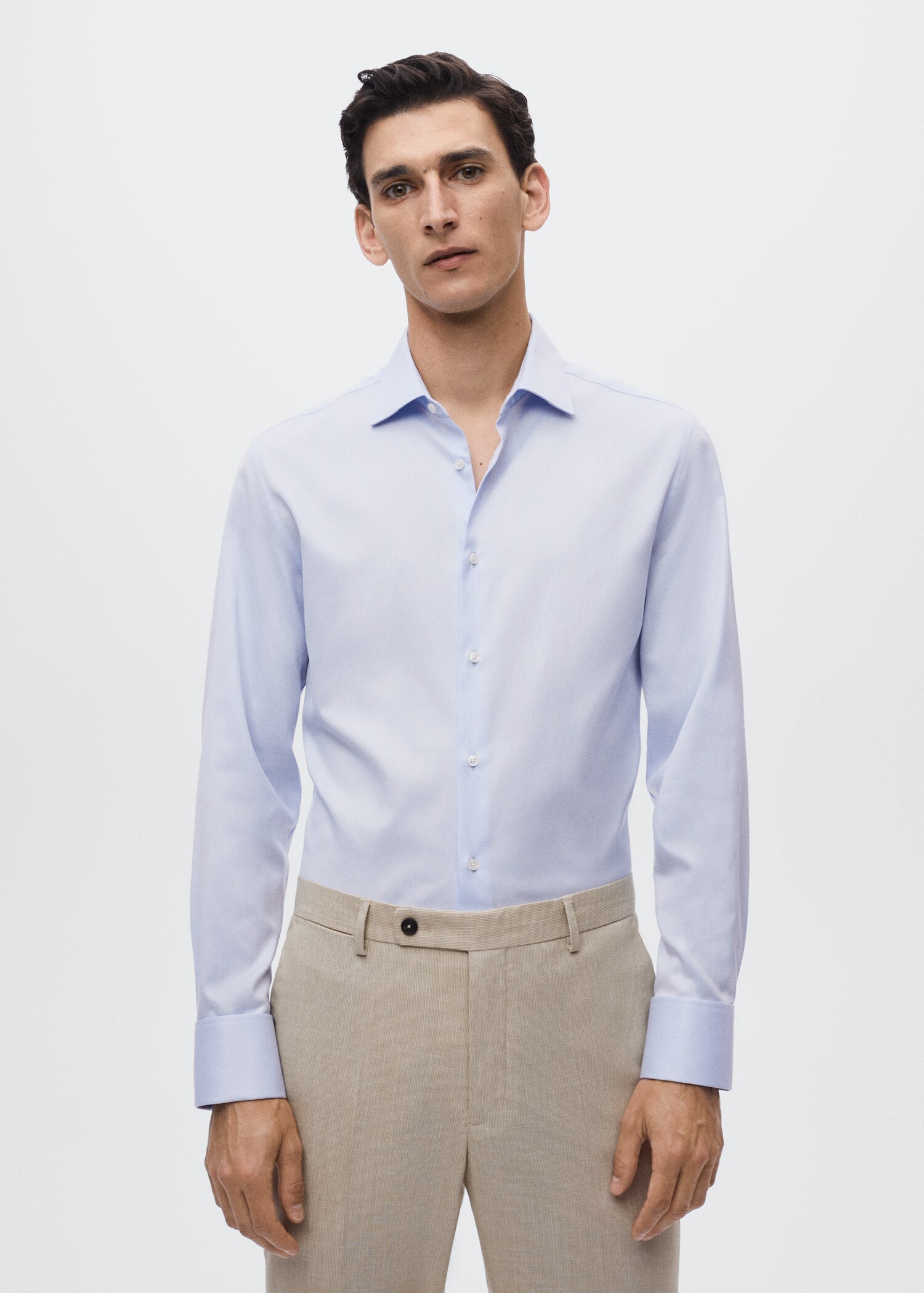 Slim fit cotton suit shirt - Medium plane