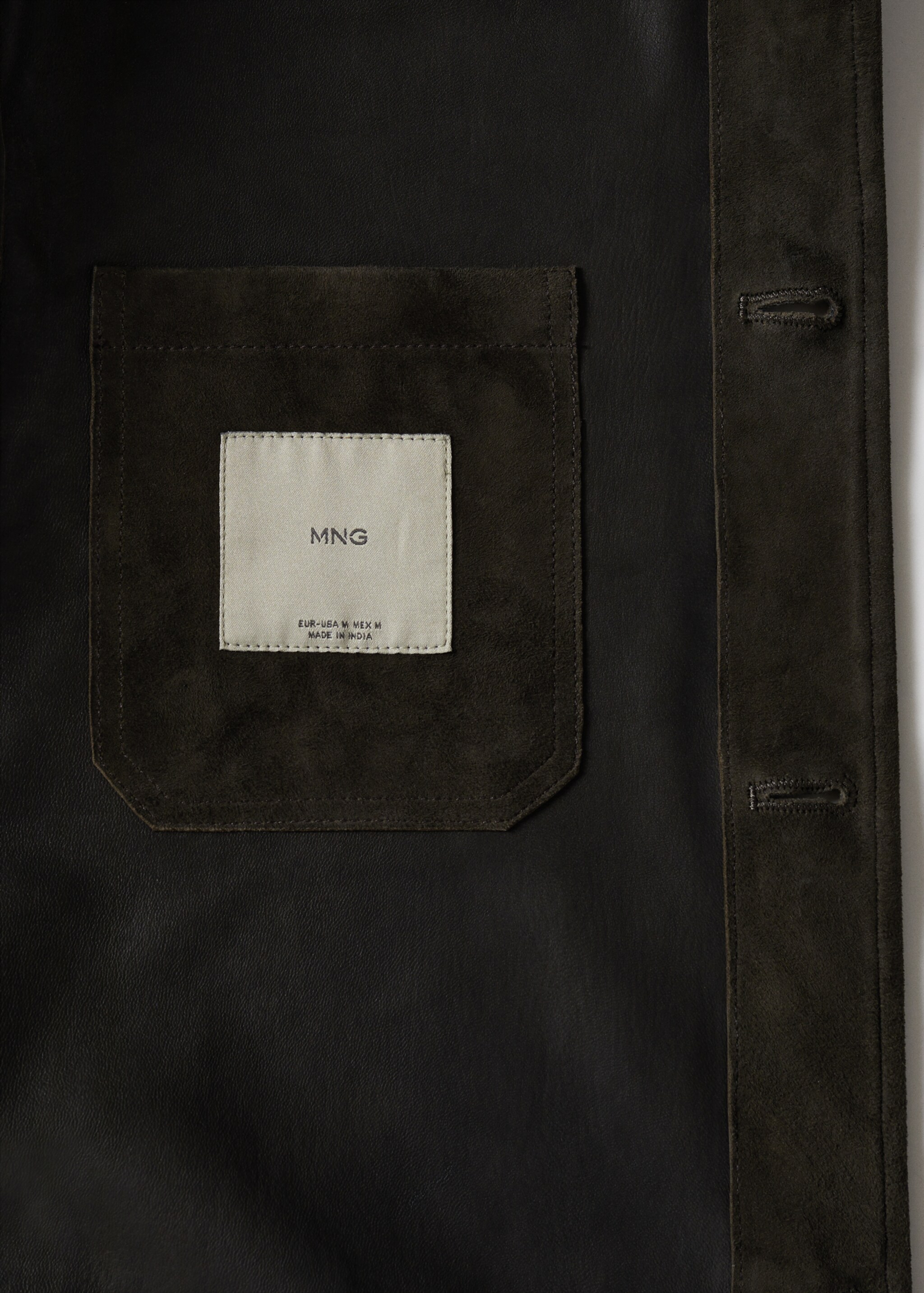 Suede overshirt with pockets - Details of the article 8, Grey. Ref: 37010138-00.