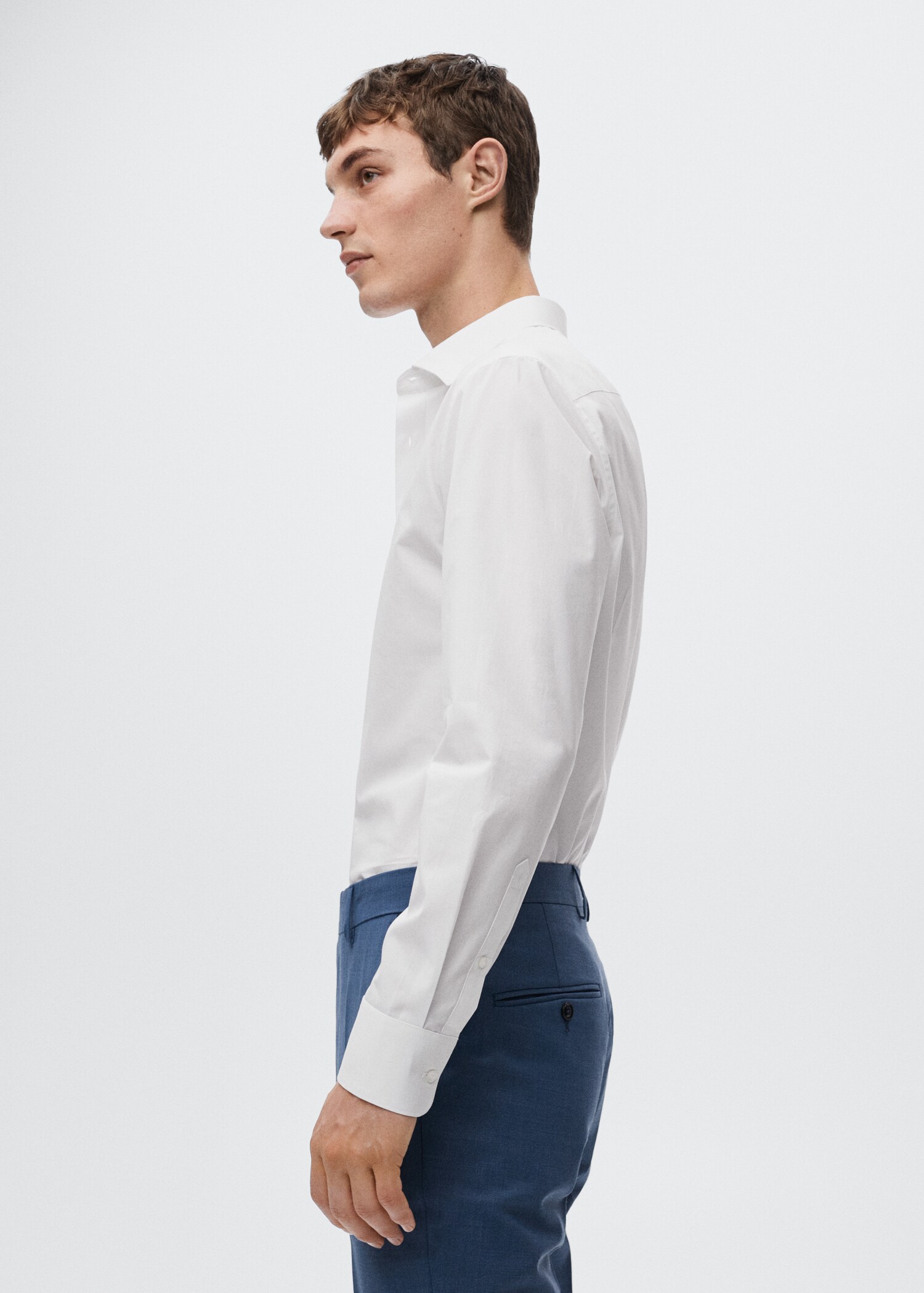 Slim fit stretch cotton suit shirt - Details of the article 2