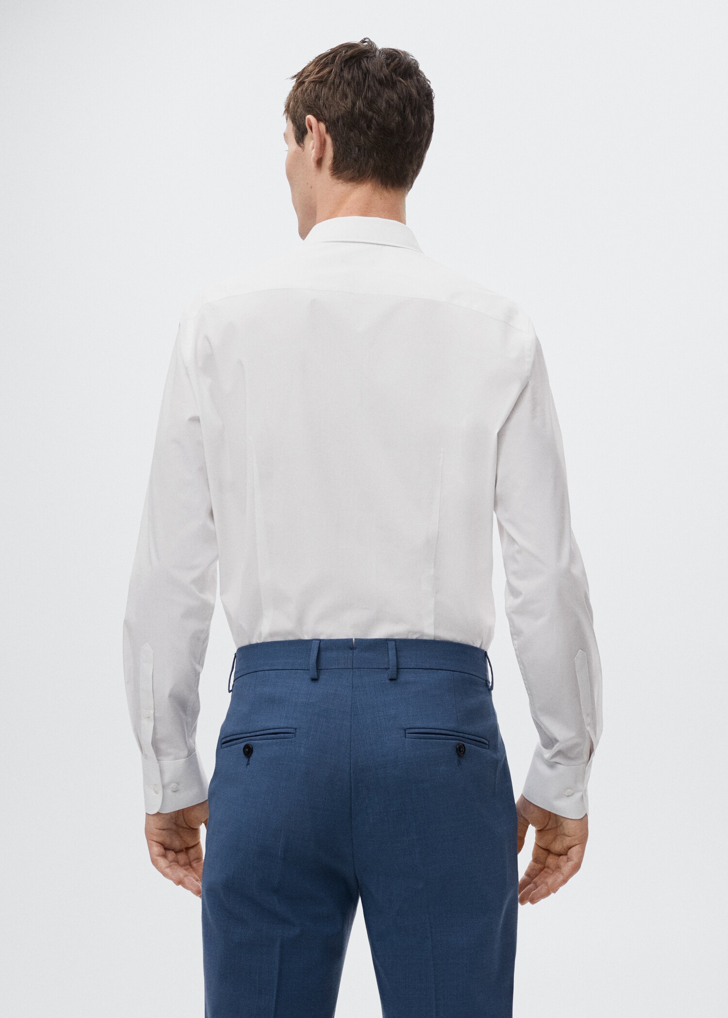 Slim fit stretch cotton suit shirt - Reverse of the article
