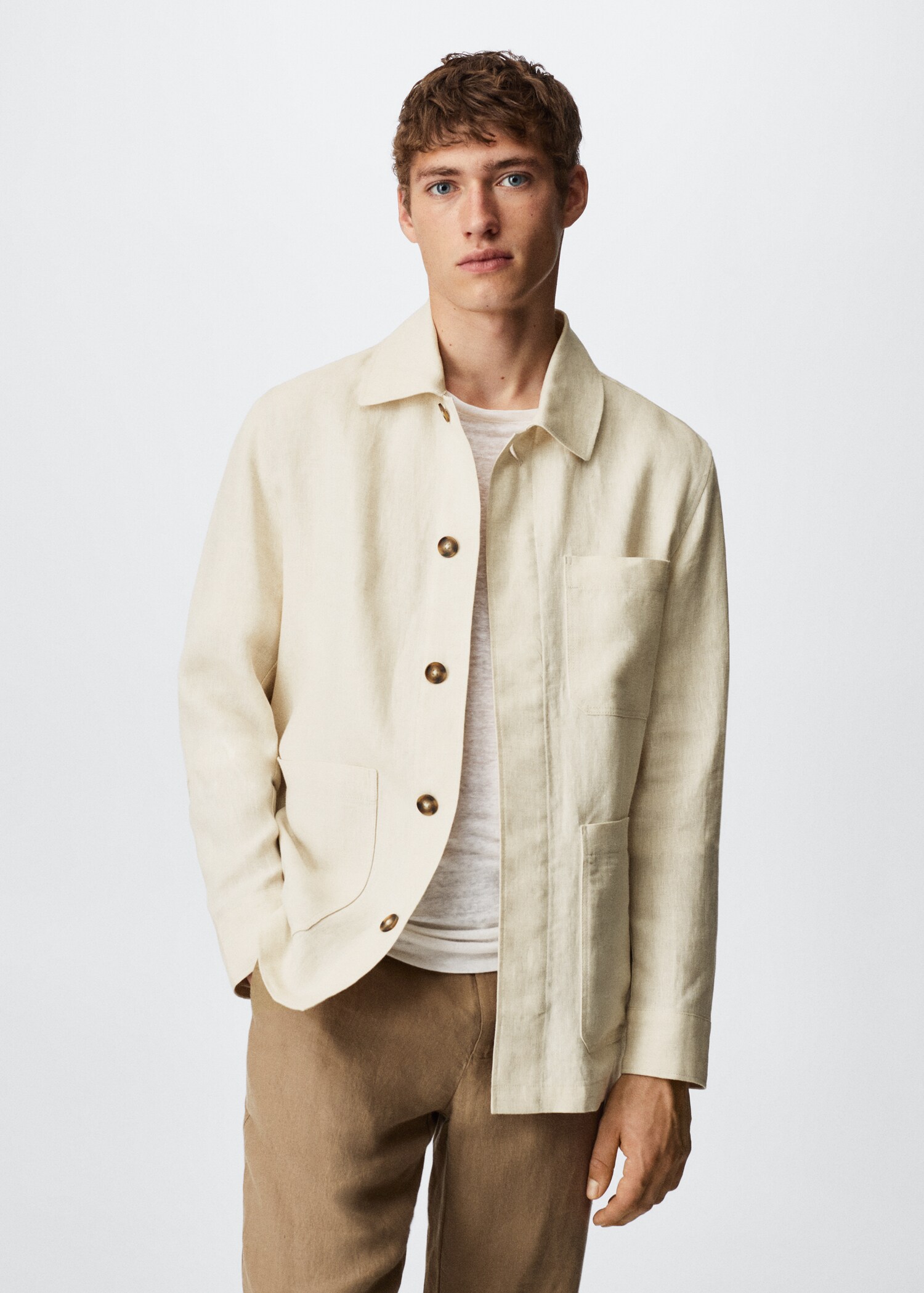 Veste worker lin - Plan moyen