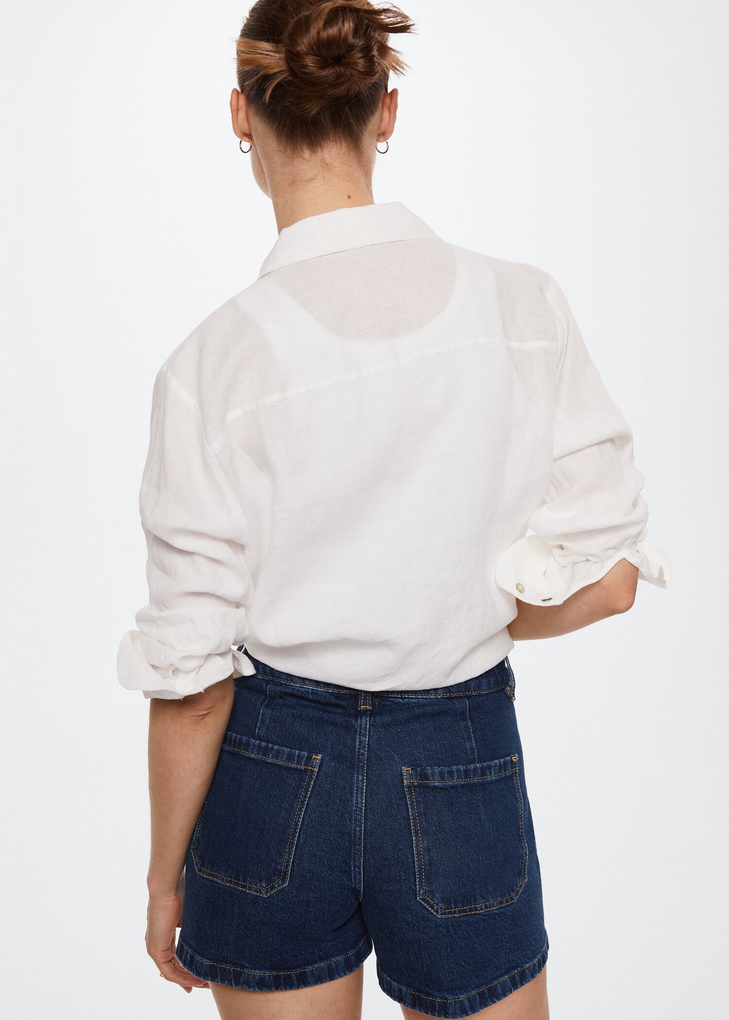 Slim denim shorts - Reverse of the article