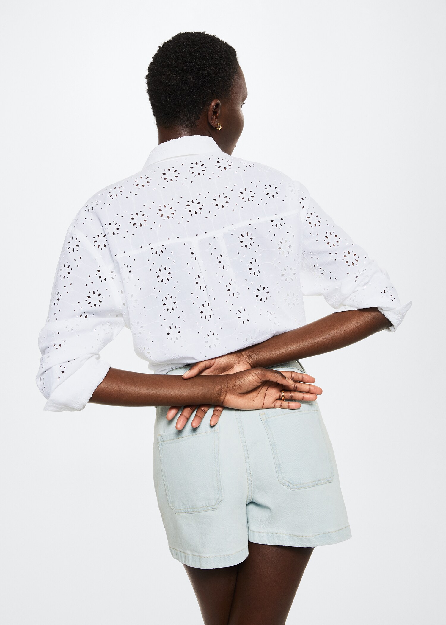 Slim denim shorts - Reverse of the article