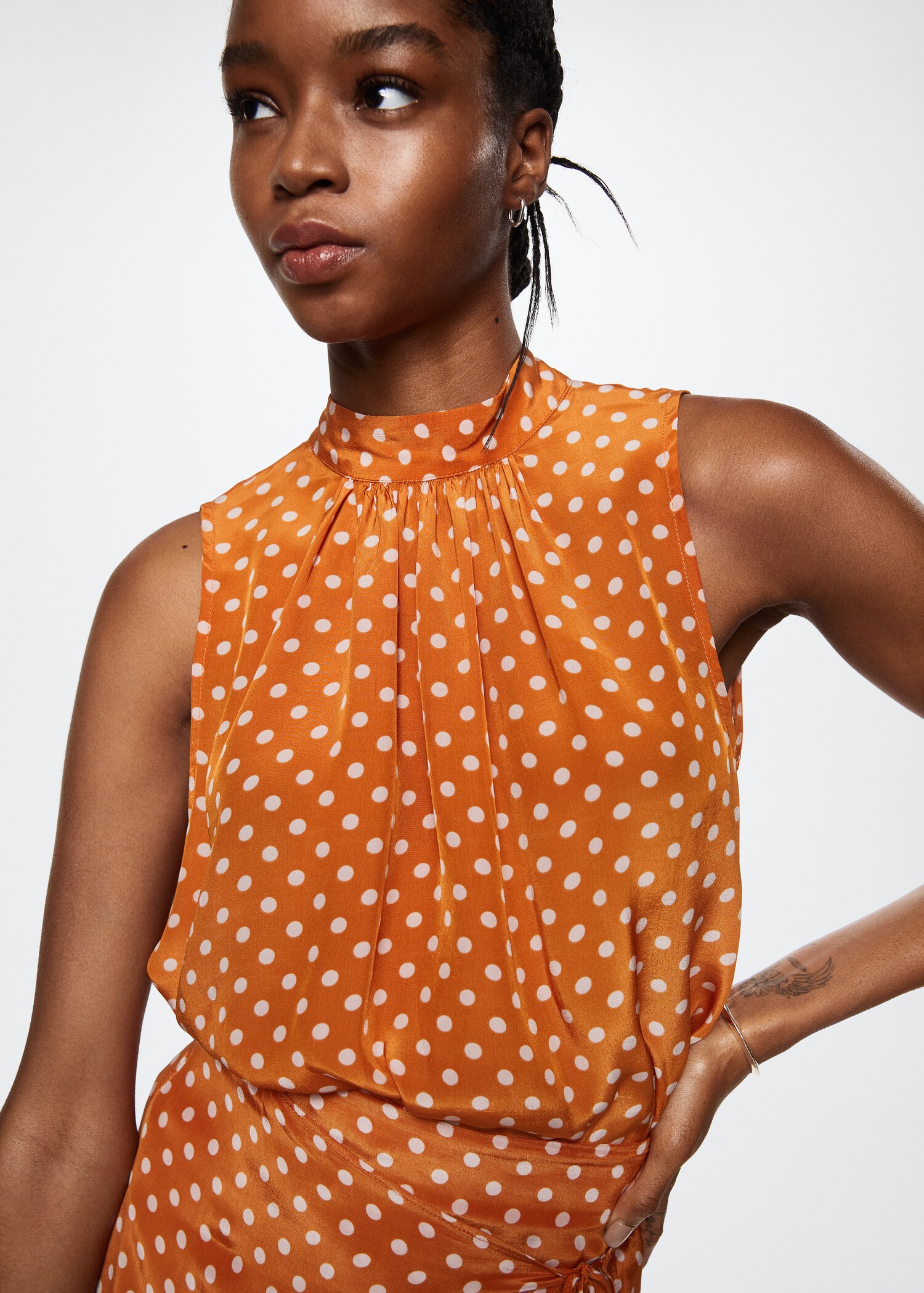 Satin print blouse - Details of the article 2