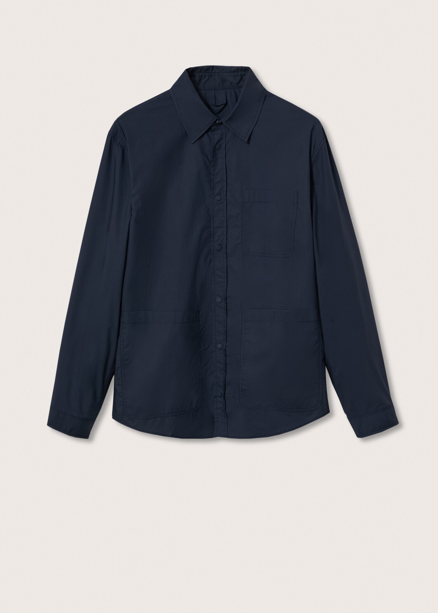 Chest-pocket cotton overshirt - Article without model