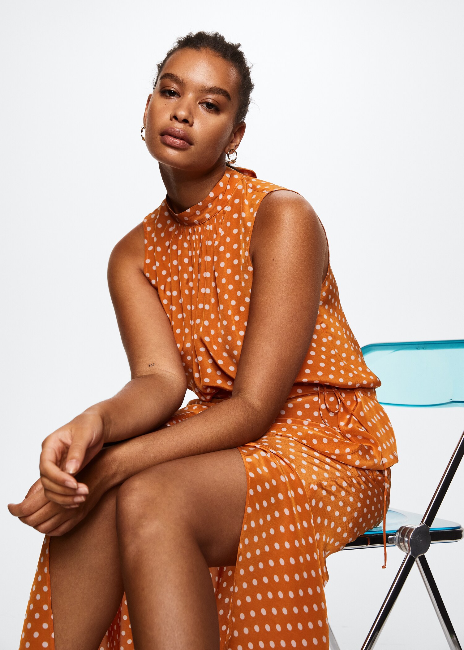 Polka dots midi skirt - Details of the article 4
