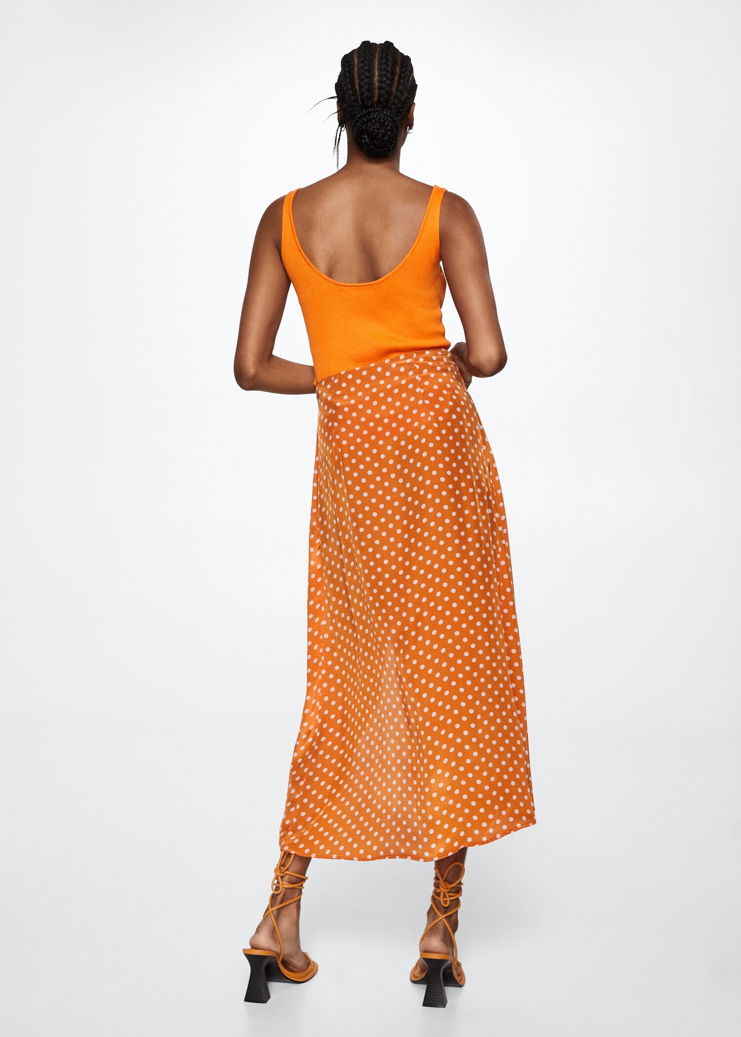 Polka dots midi skirt - Reverse of the article