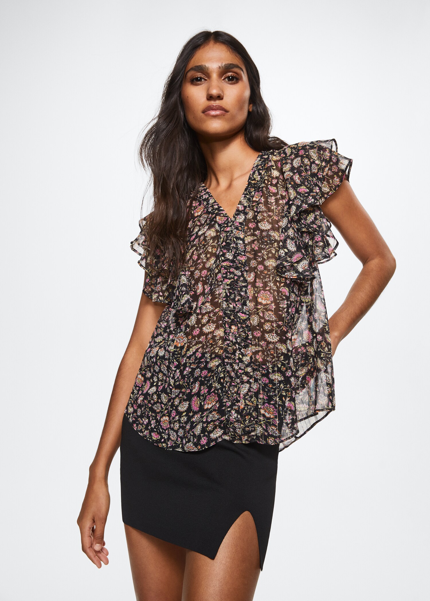 Lurex printed blouse - Medium plane