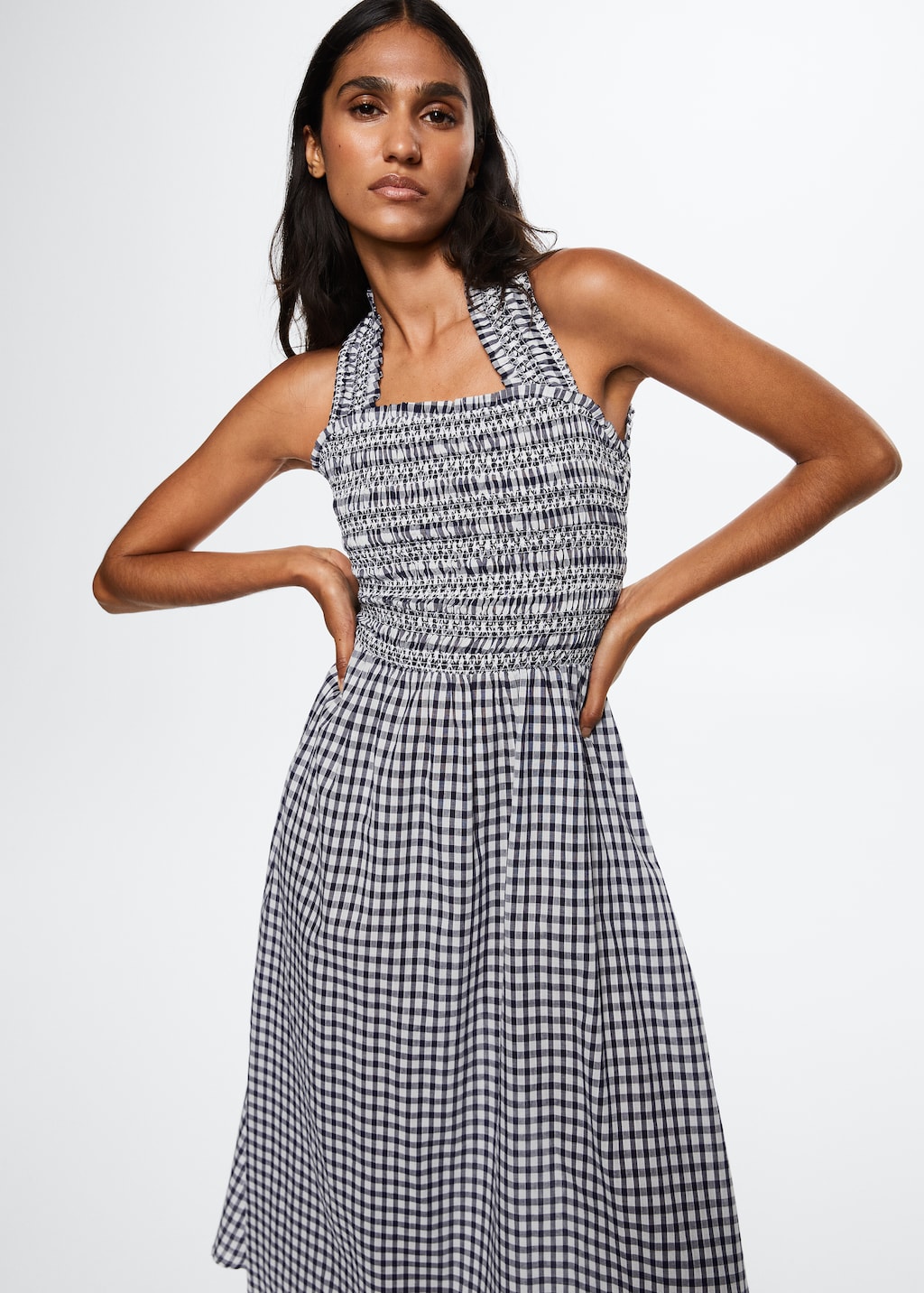 Mango checked dress deals