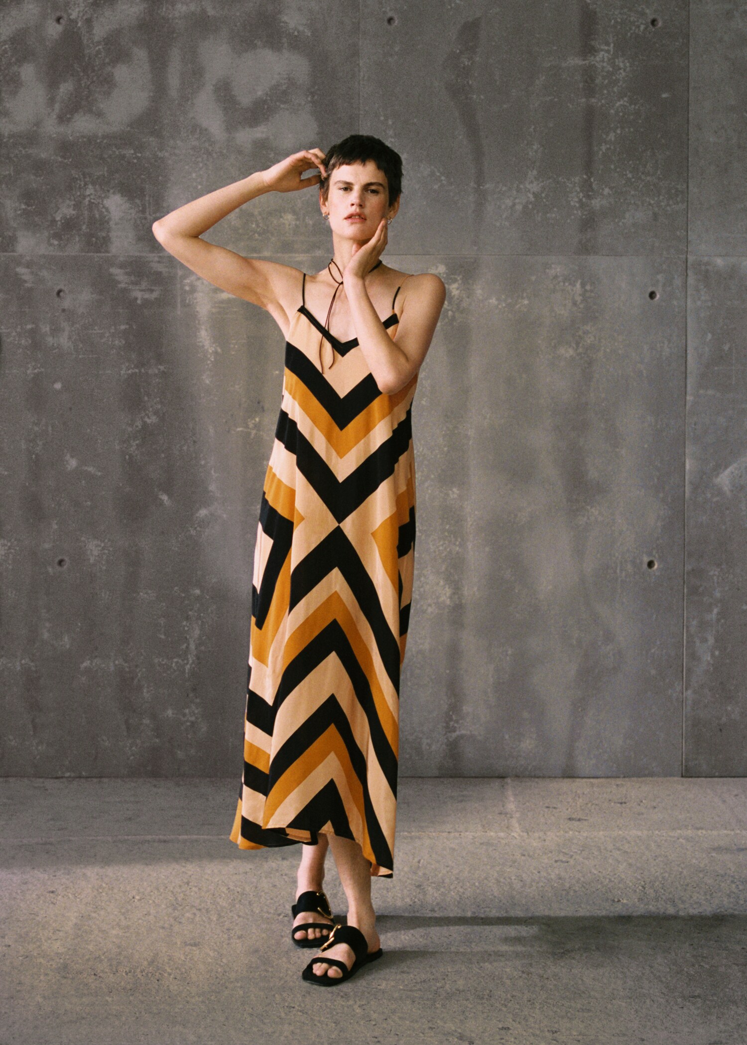 Vestido rayas satinado - Detalle del artículo 6
