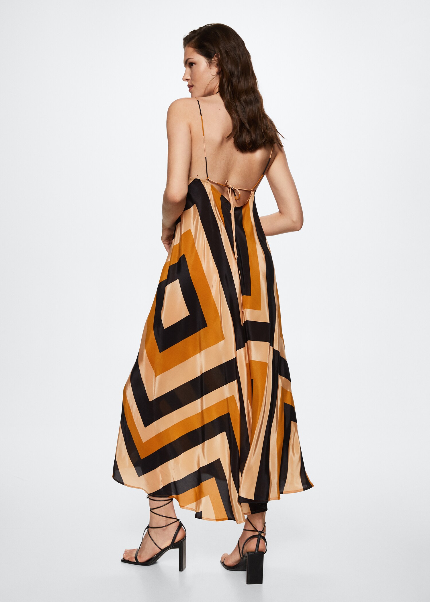Vestido rayas satinado - Reverso del artículo