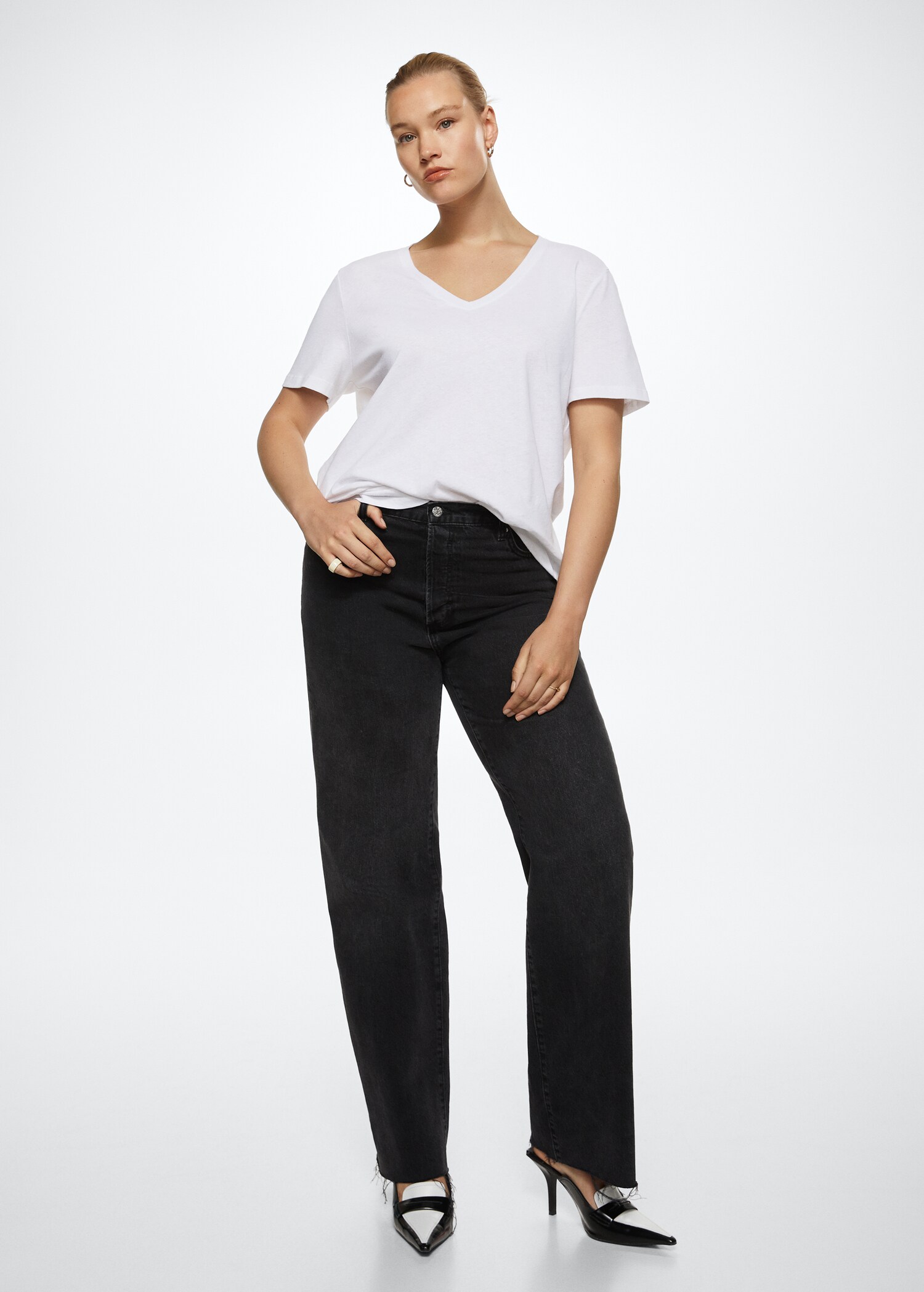Cotton linen-blend T-shirt - Details of the article 3