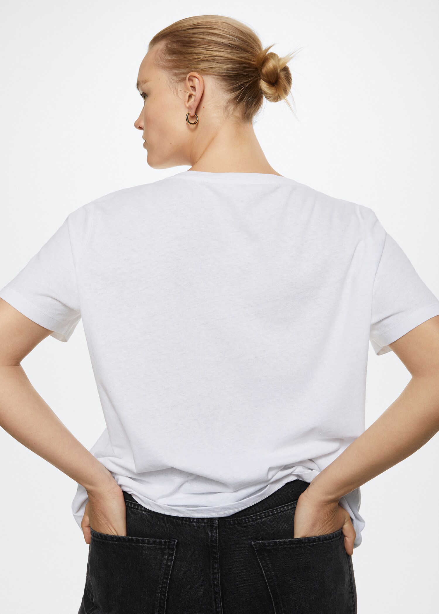 Cotton linen-blend T-shirt - Details of the article 5