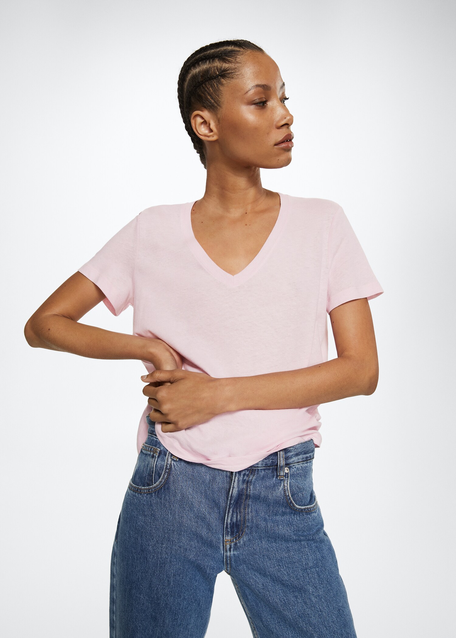 Cotton linen-blend T-shirt - Medium plane