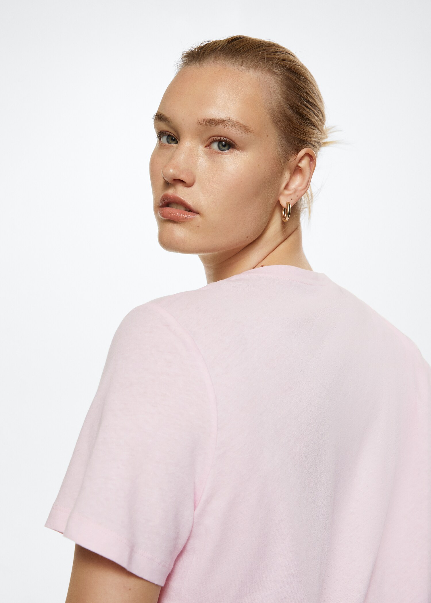 Cotton linen-blend T-shirt - Details of the article 5