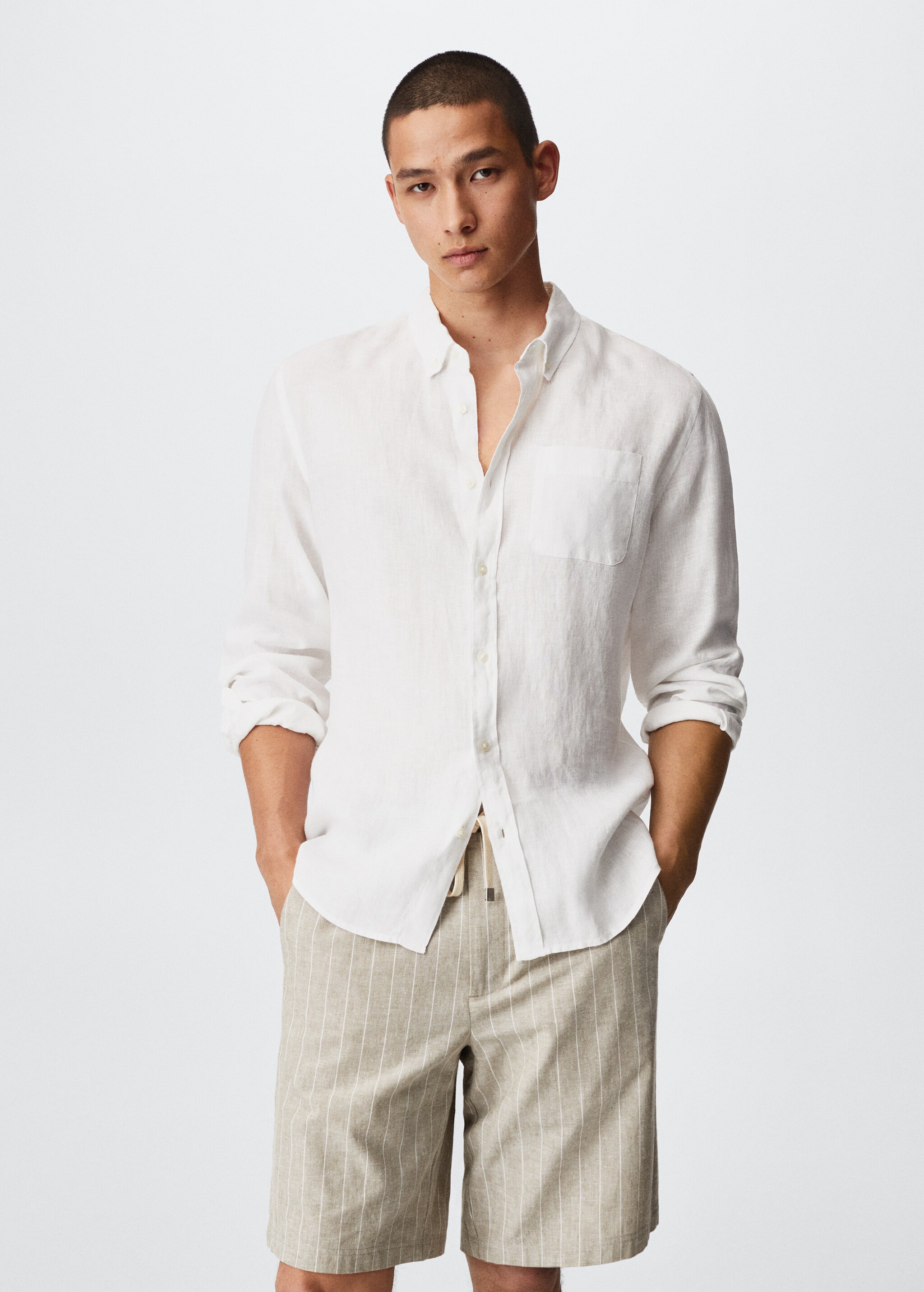100% linen slim-fit shirt - Medium plane
