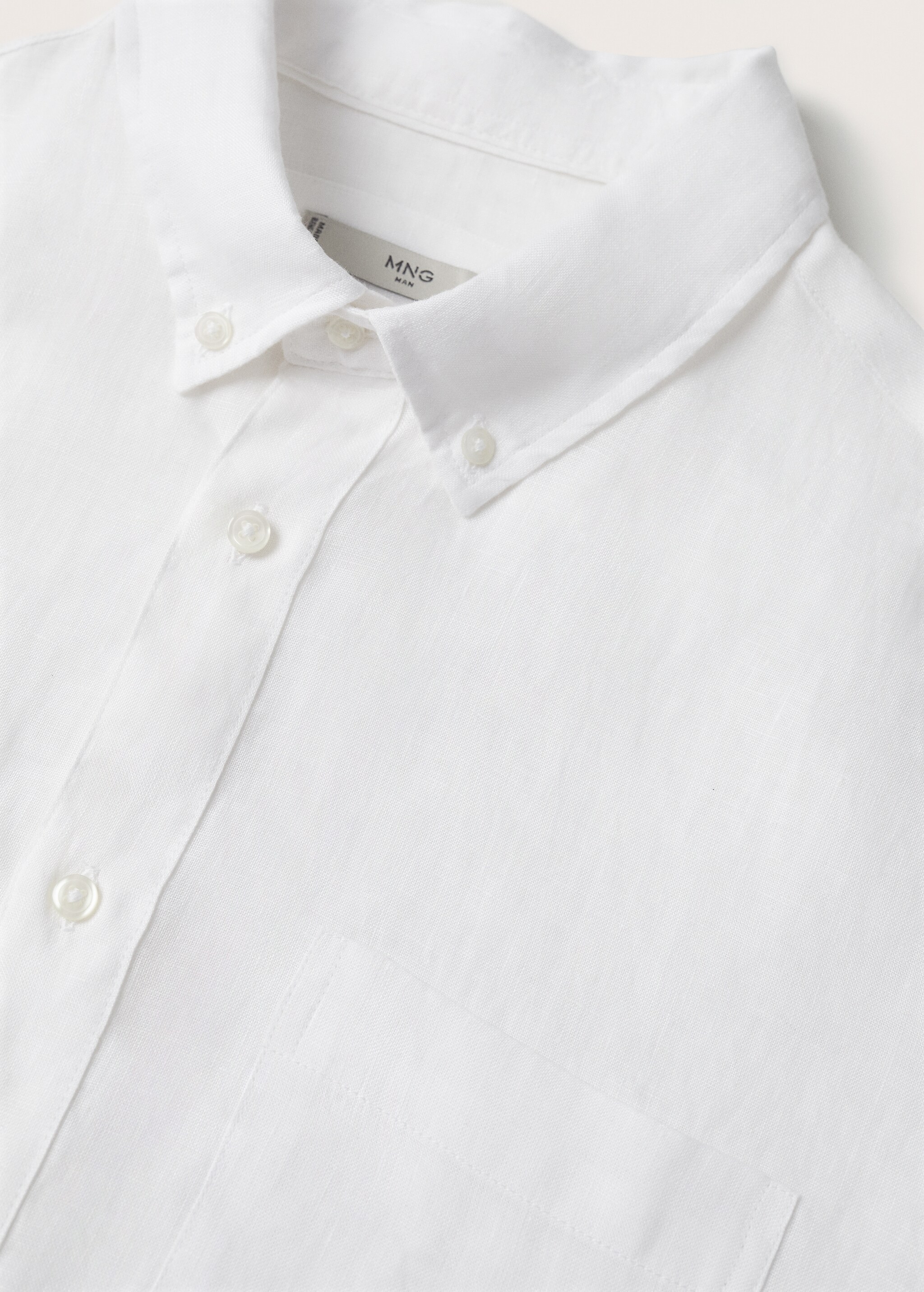 100% linen slim-fit shirt - Details of the article 8