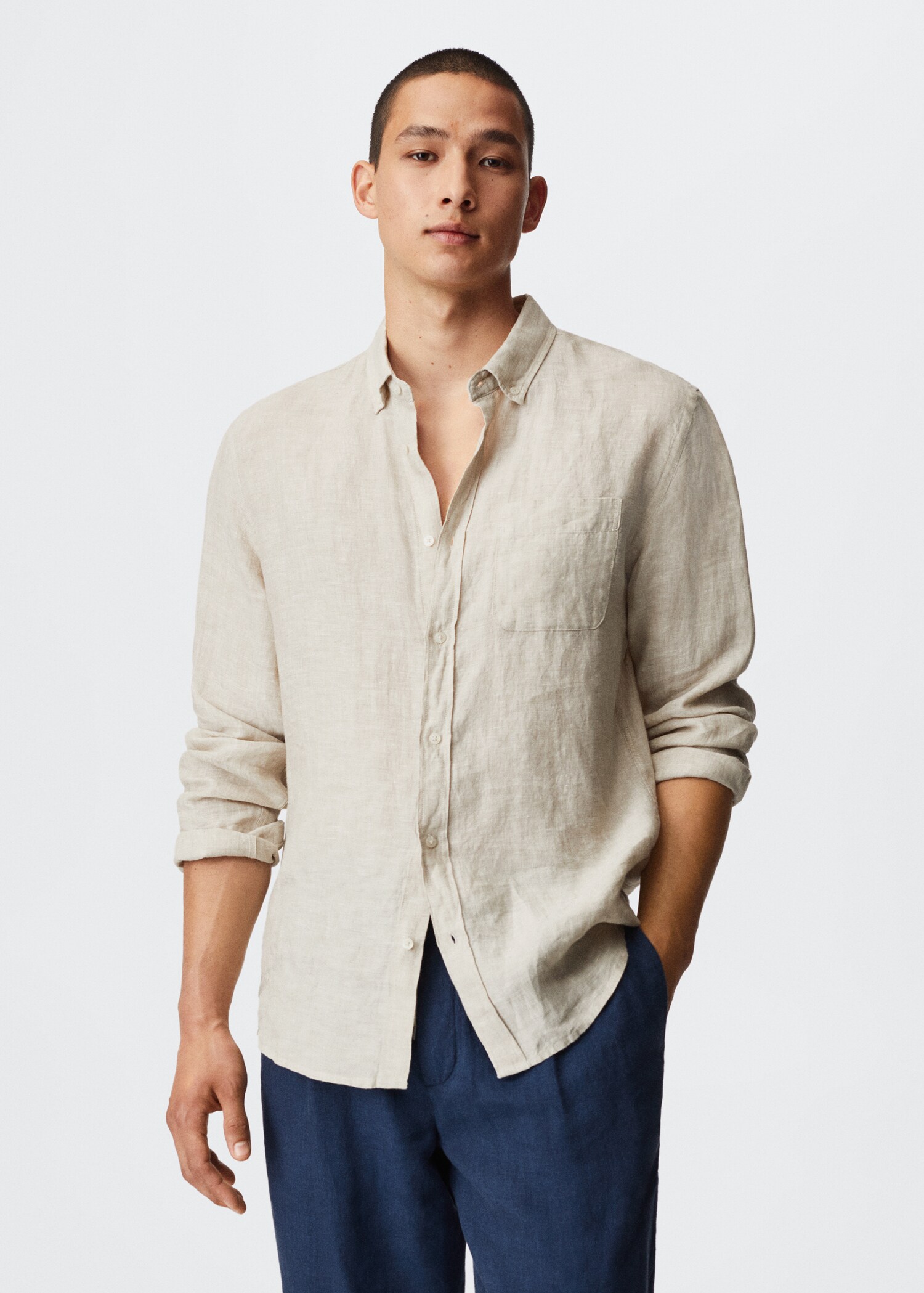 Chemise slim-fit 100 % lin - Plan moyen