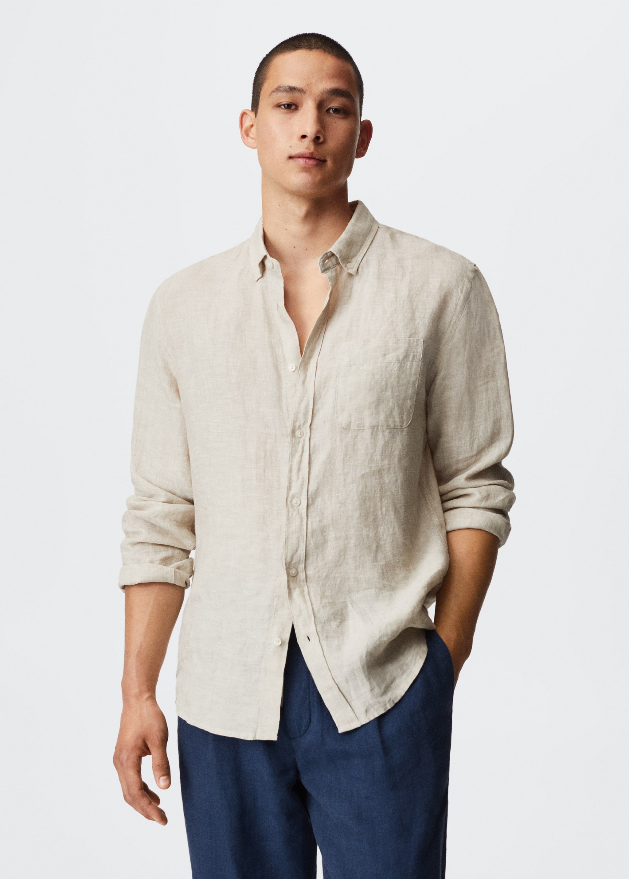 100% linen slim-fit shirt - Medium plane