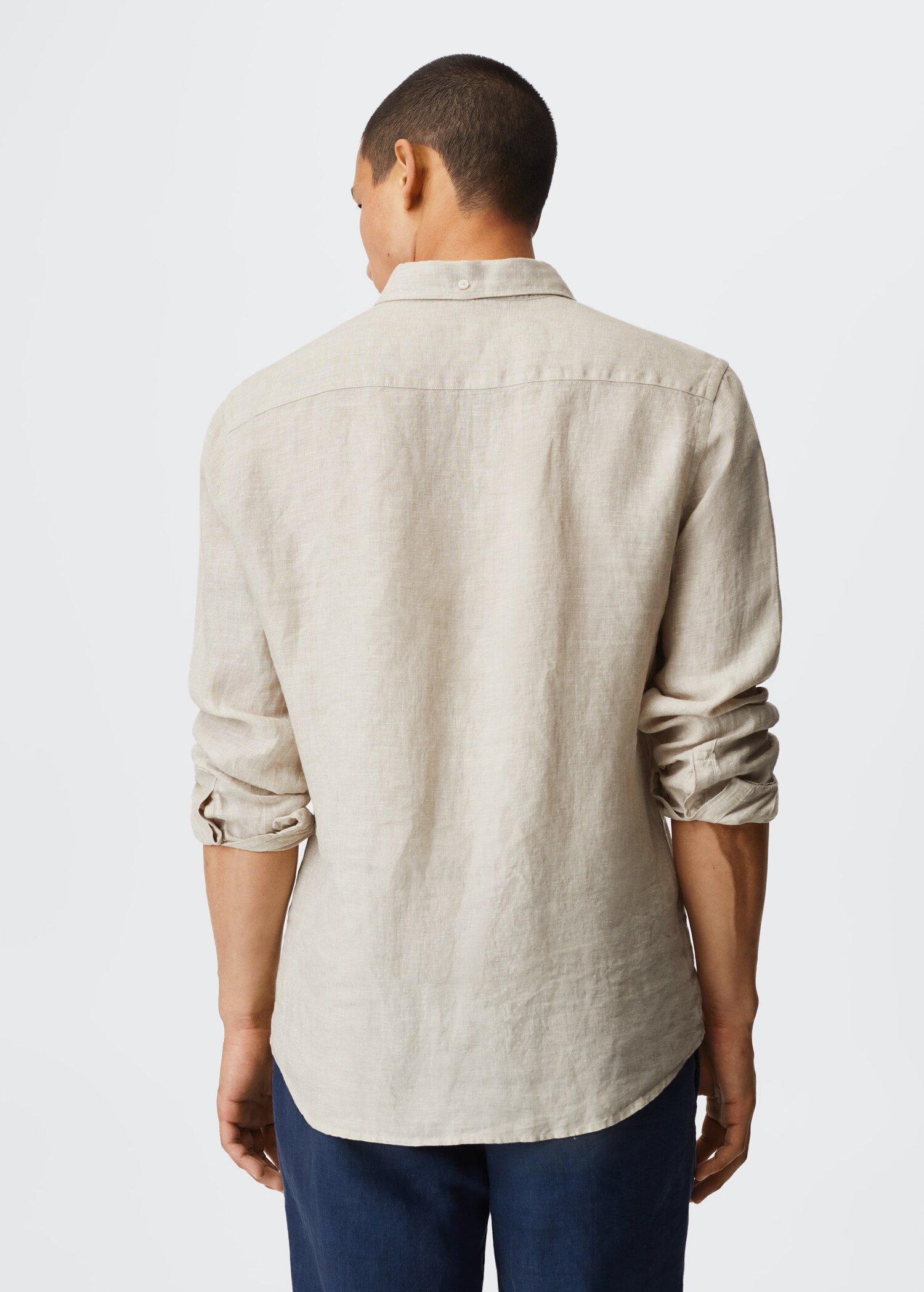 100% linen slim-fit shirt - Reverse of the article