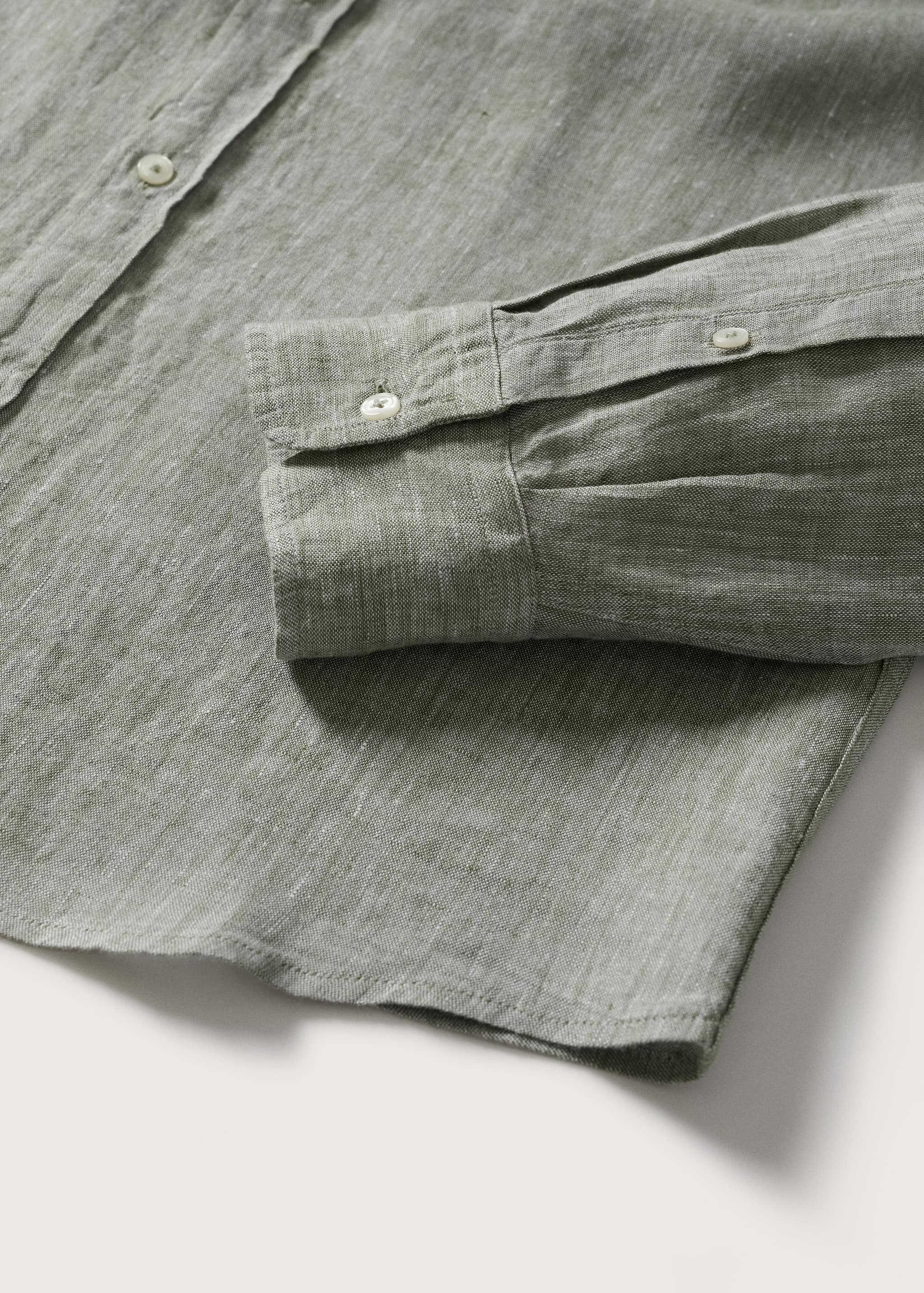 100% linen slim-fit shirt - Details of the article 7
