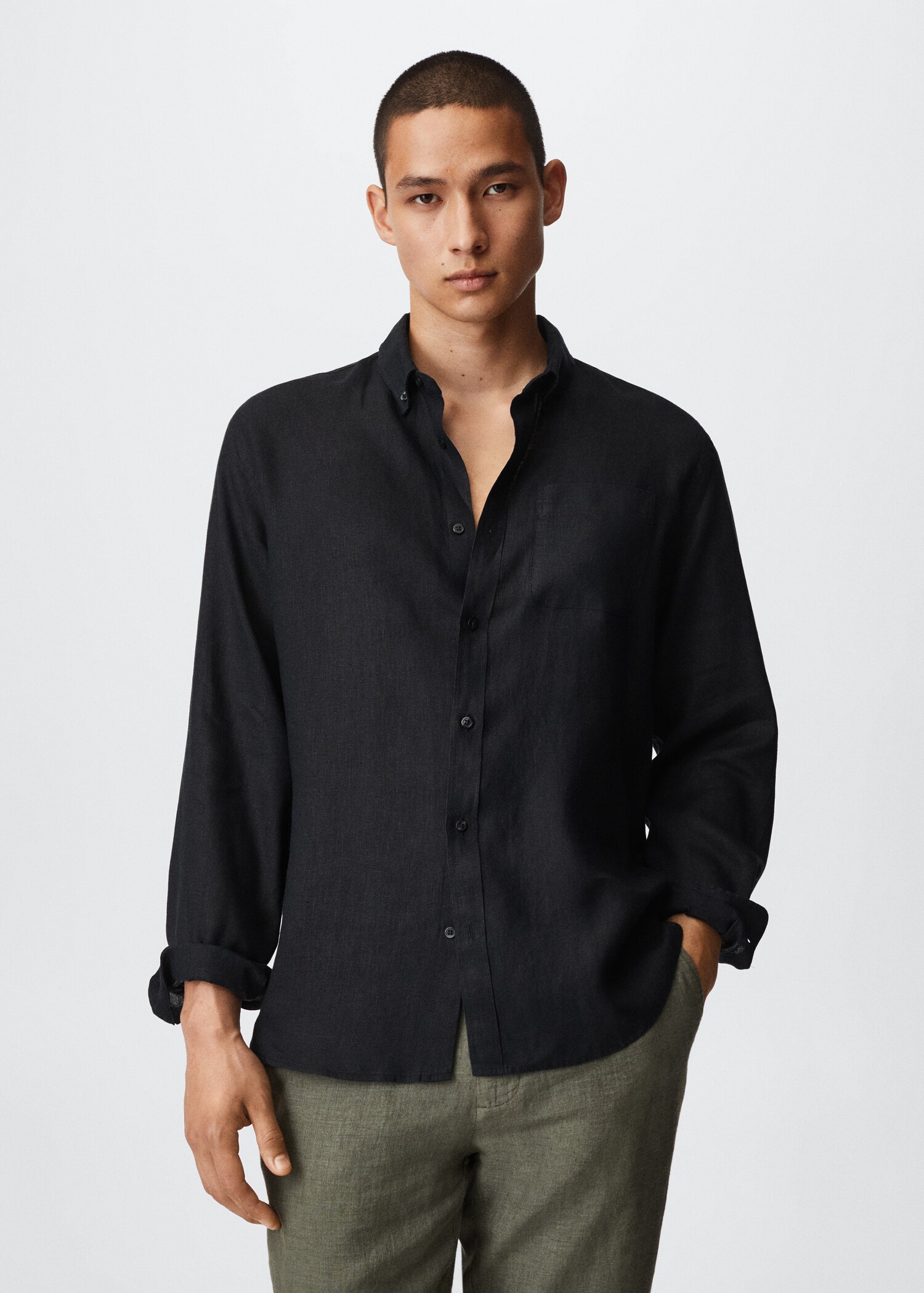 100% linen slim-fit shirt - Medium plane