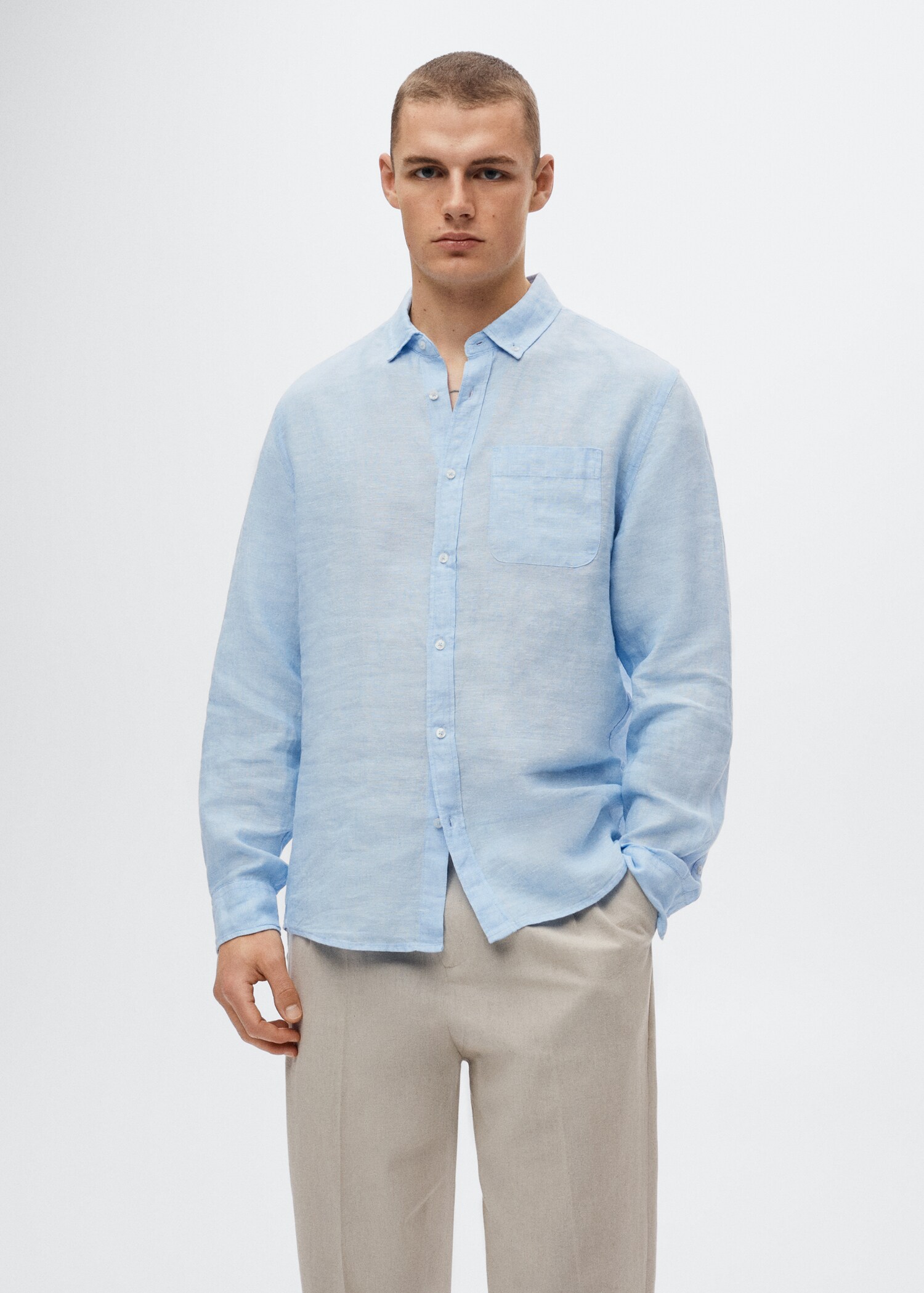 100% linen slim-fit shirt - Medium plane