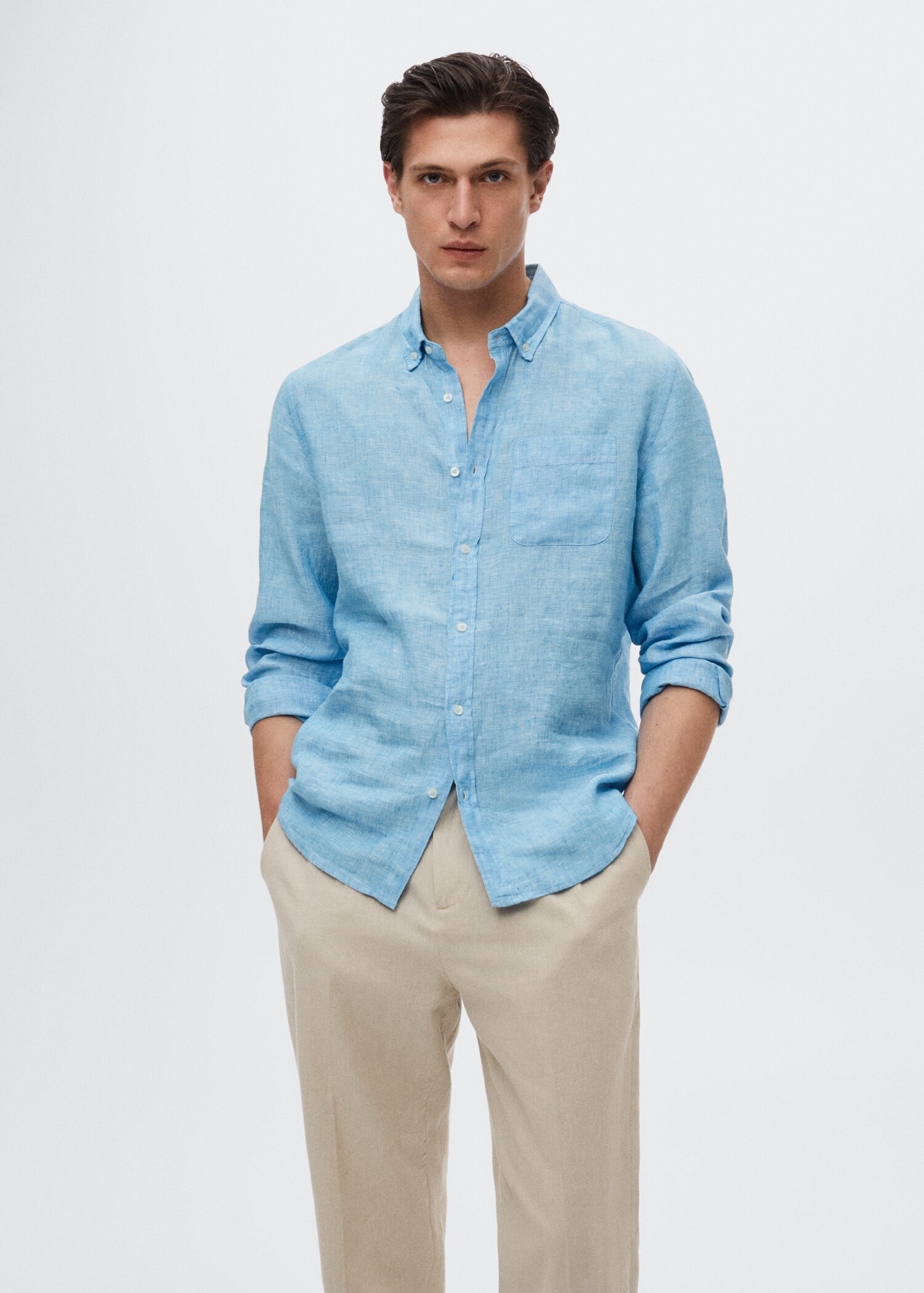 100% linen slim-fit shirt - Medium plane