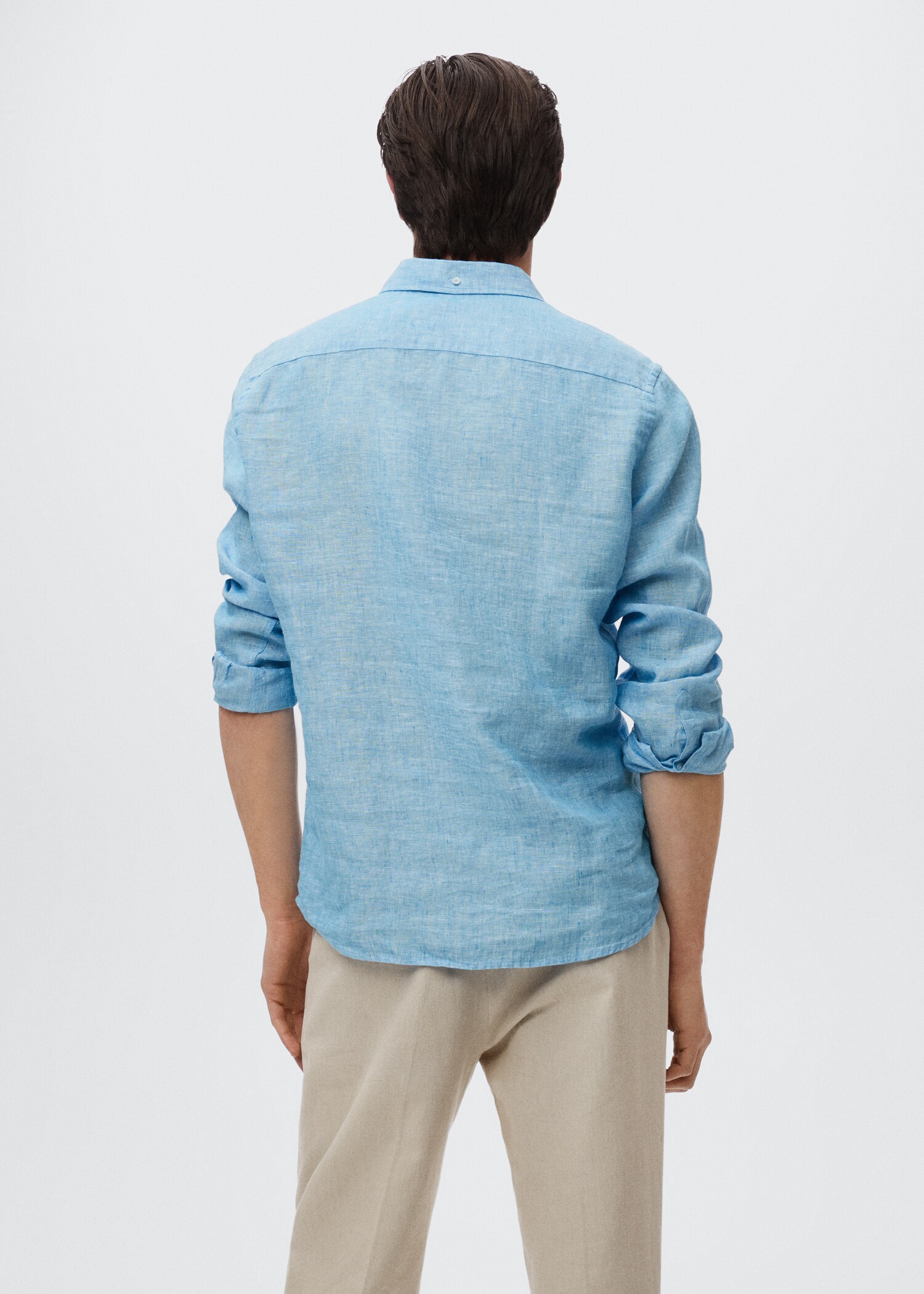 100% linen slim-fit shirt - Reverse of the article