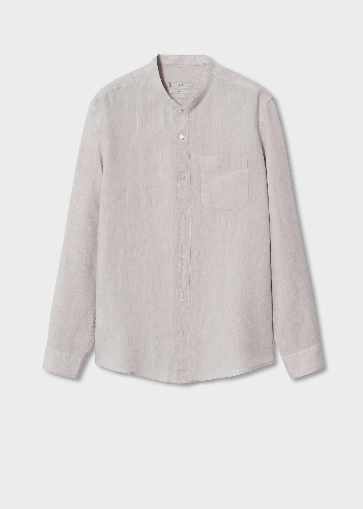 Slim-fit Mao collar linen shirt - Article without model