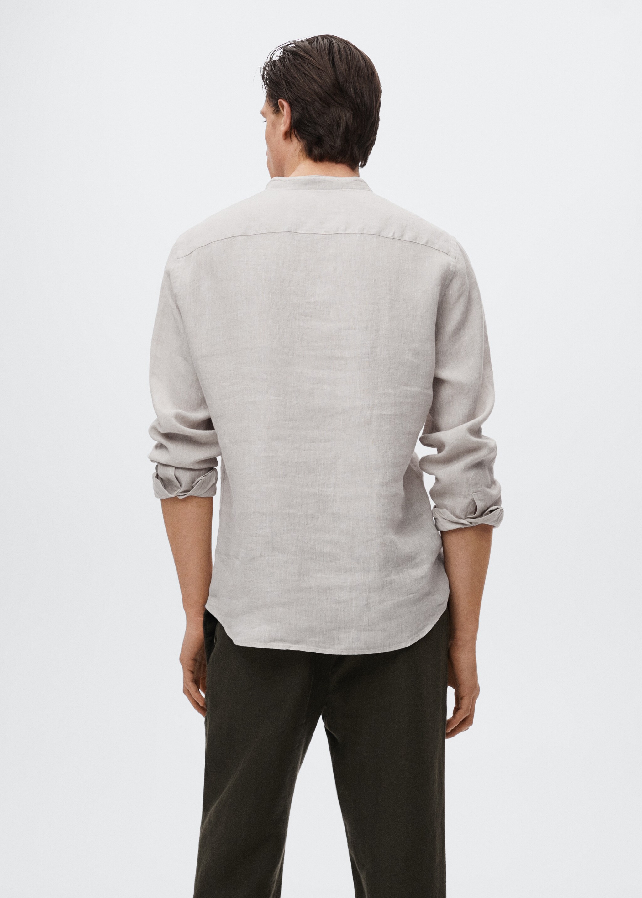Slim-fit Mao collar linen shirt - Reverse of the article
