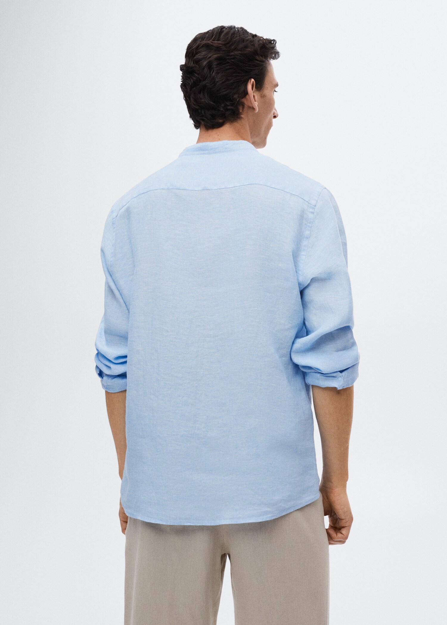 Camisa slim fit lino cuello mao - Reverso del artículo
