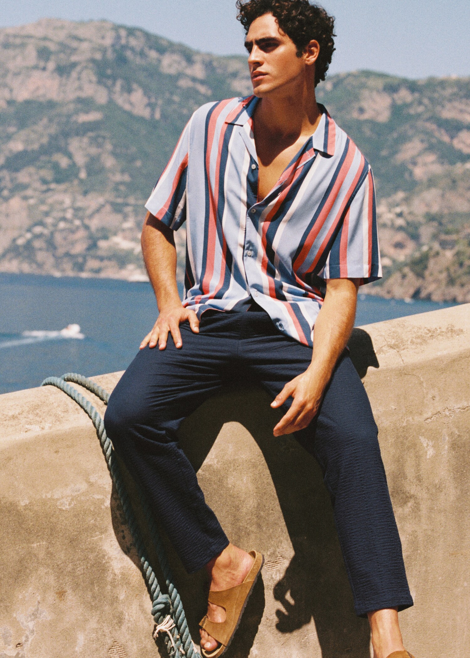 Pantalón pinzas efecto seersucker - Detalle del artículo 5
