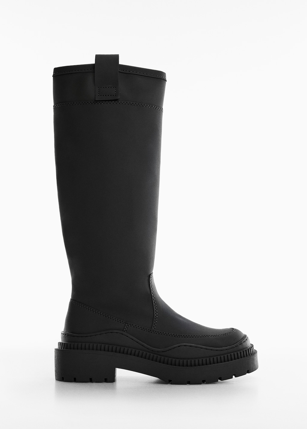 Flat tall black boots clearance