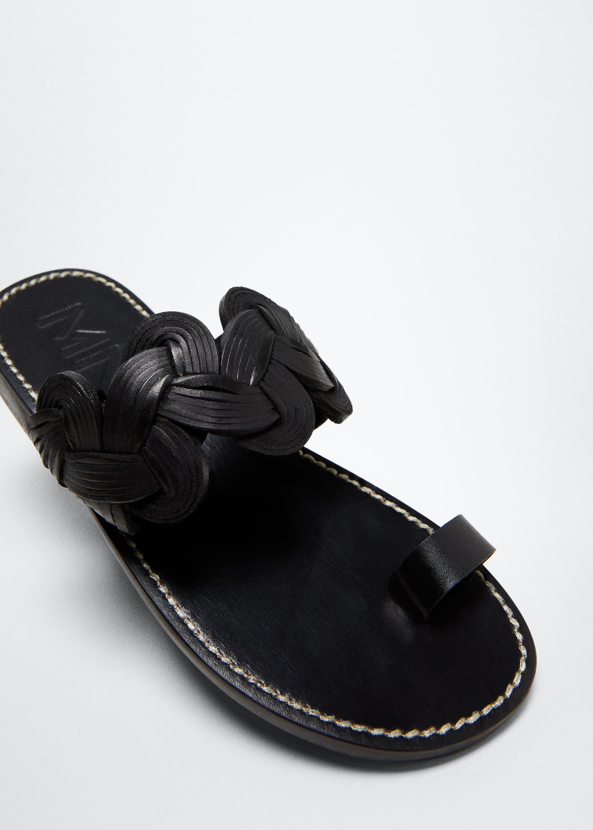 Leather braided sandals - Medium plane