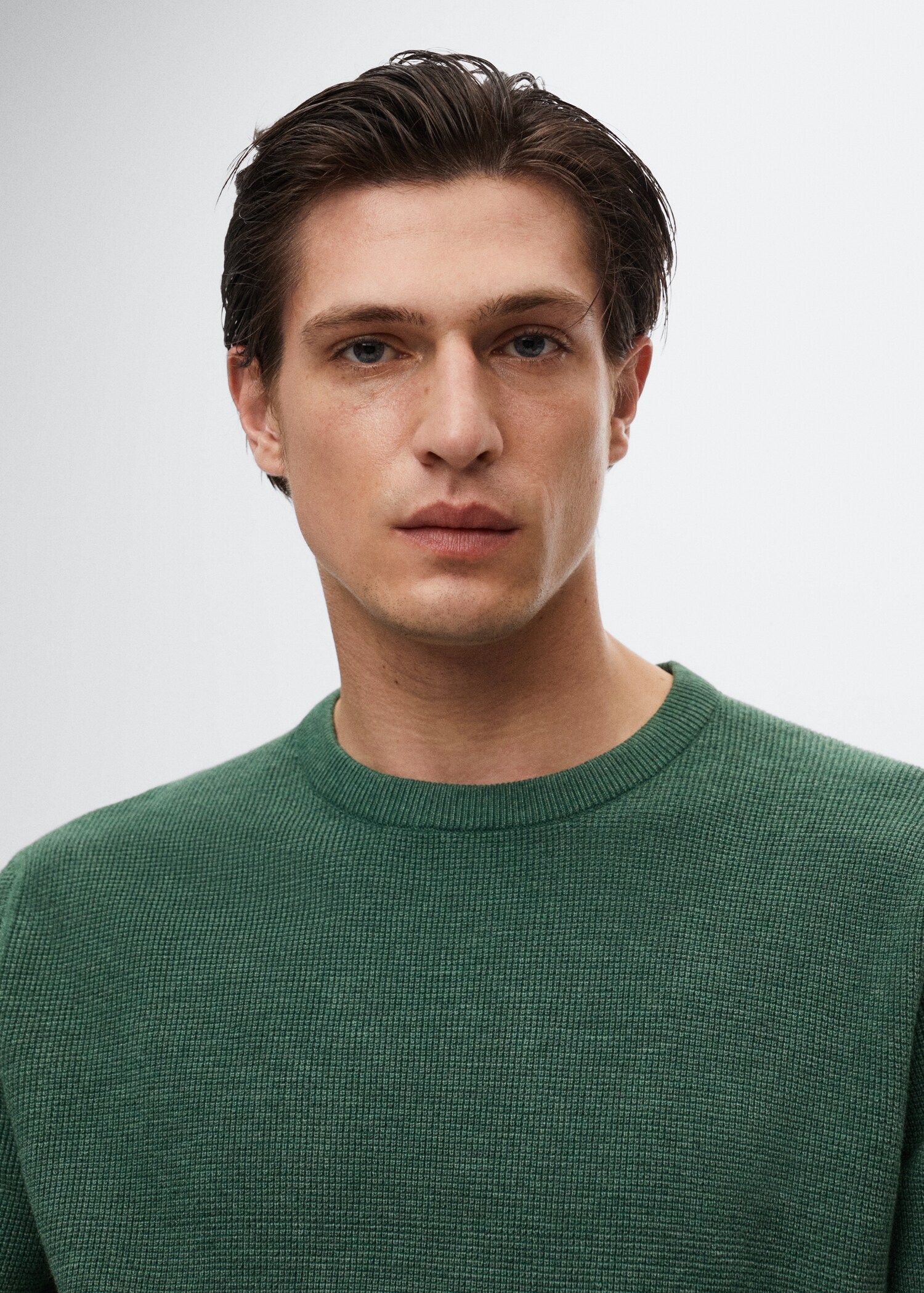 Structured cotton sweater - Details of the article 1