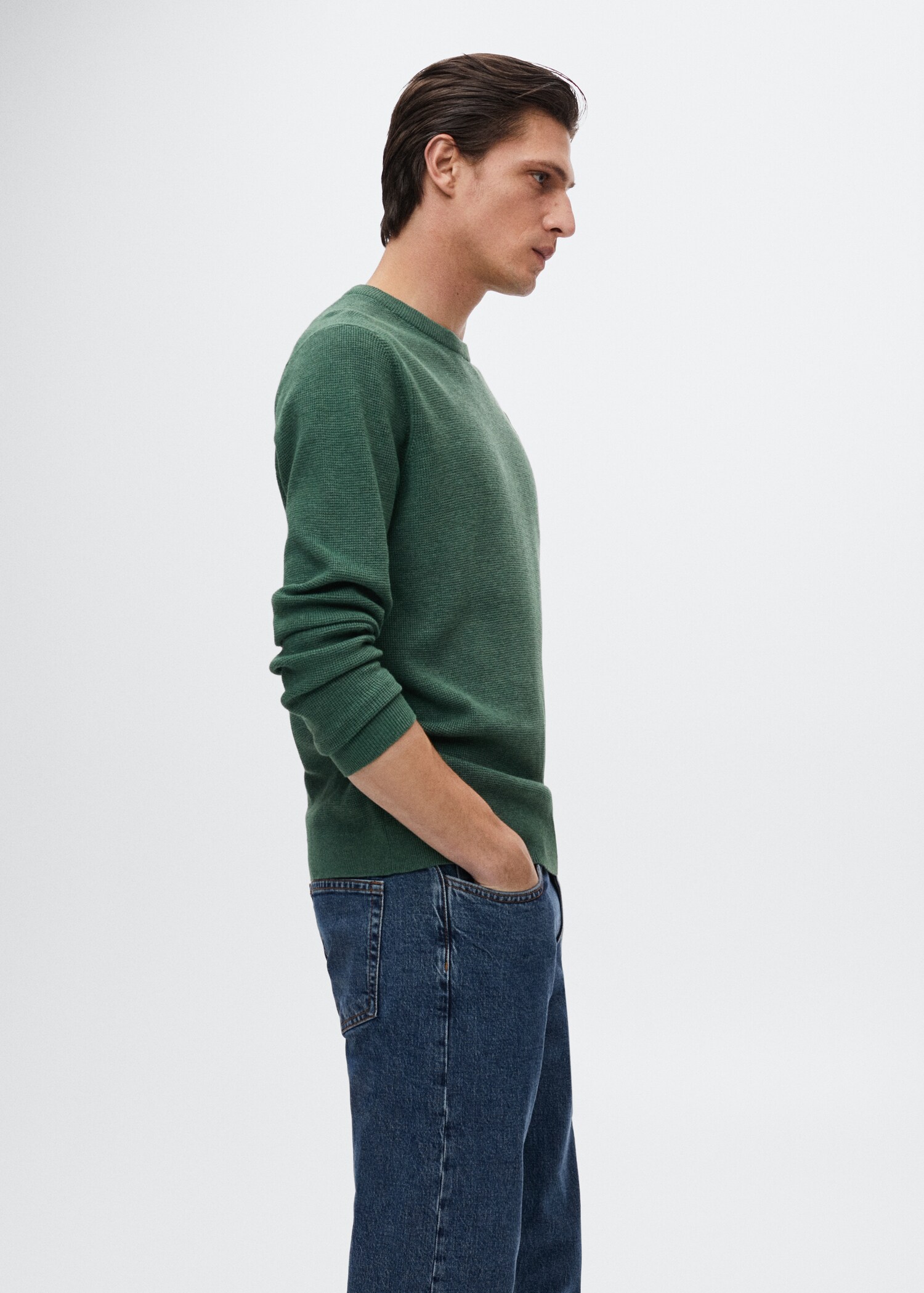 Structured cotton sweater - Details of the article 2