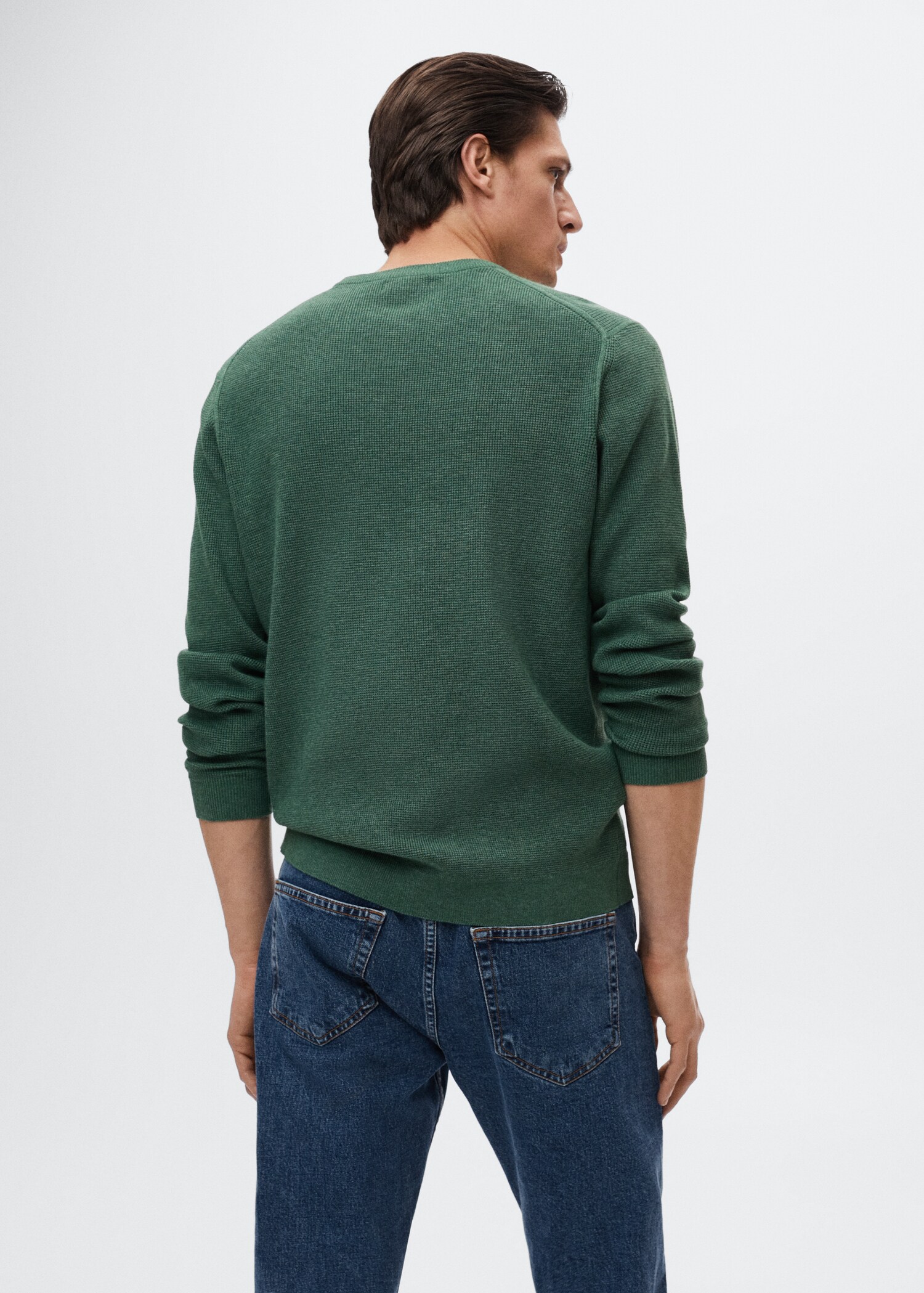 Structured cotton sweater - Reverse of the article