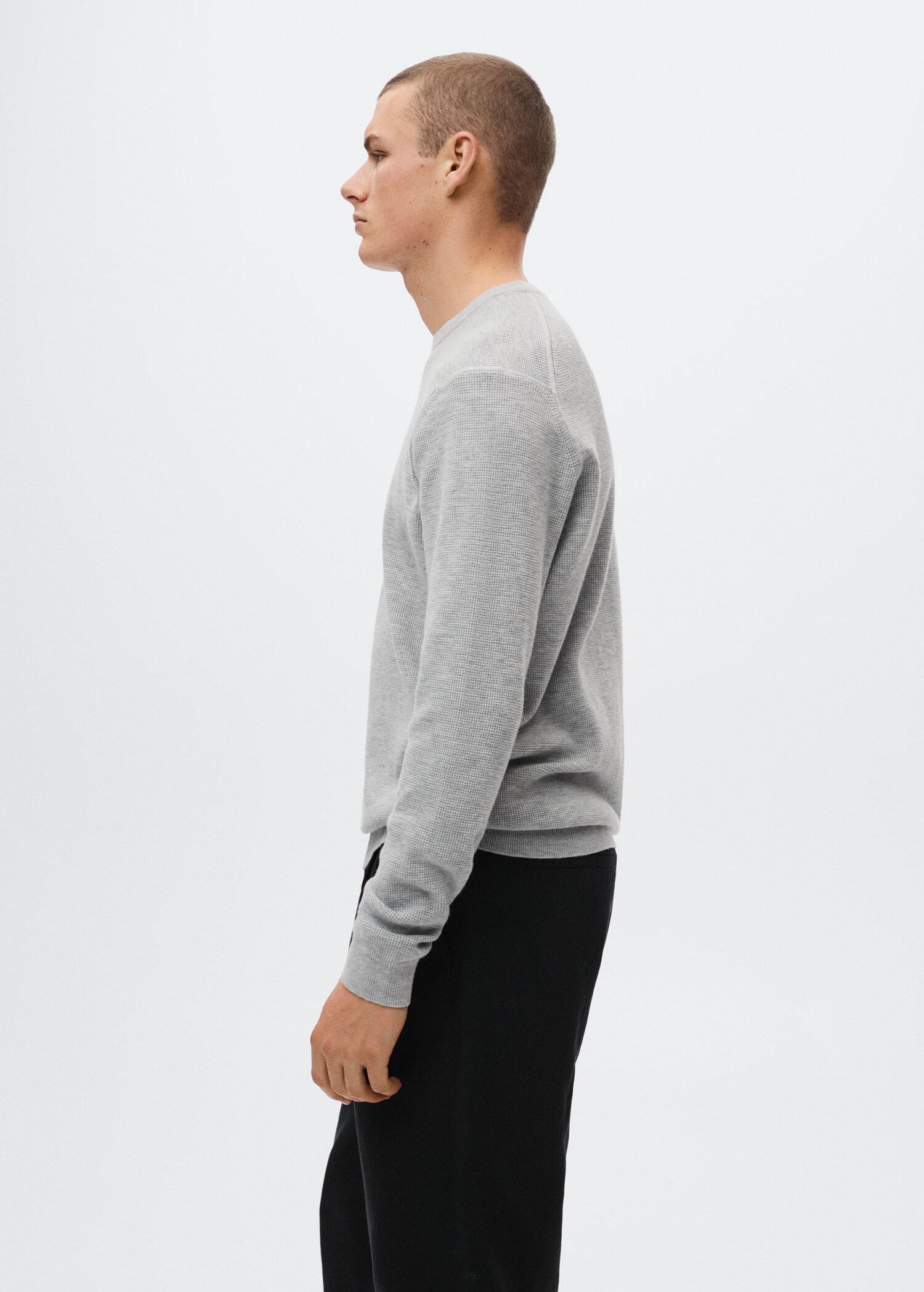 Structured cotton sweater - Details of the article 2