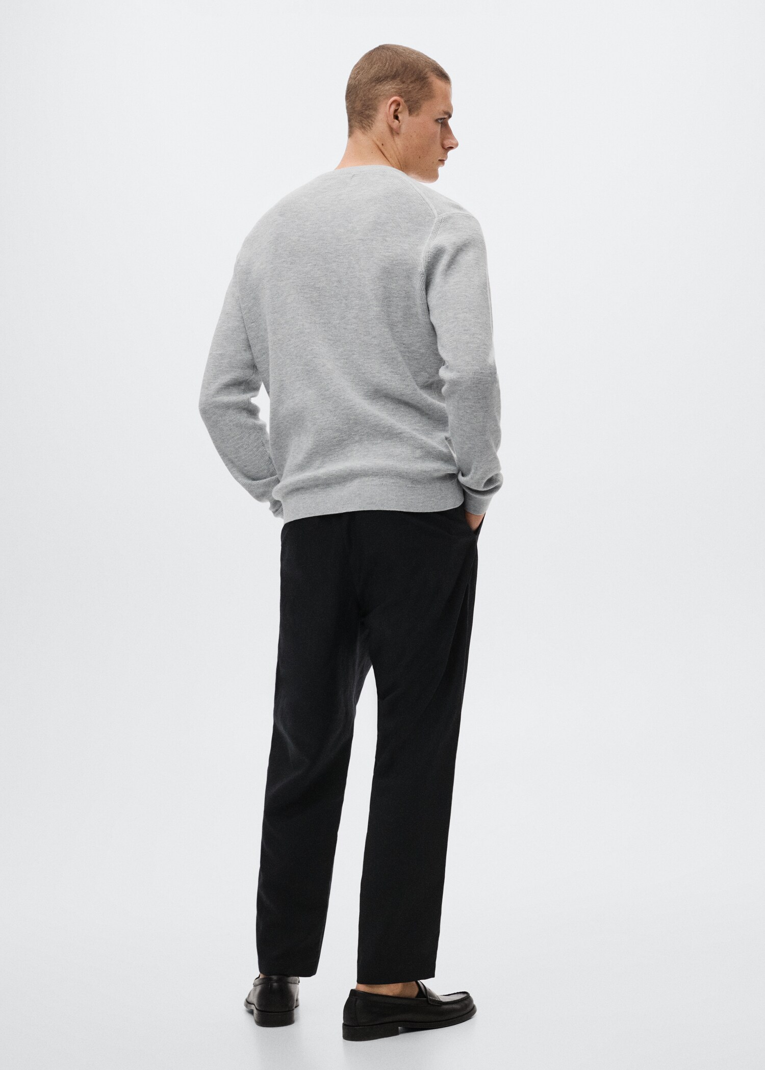Structured cotton sweater - Reverse of the article