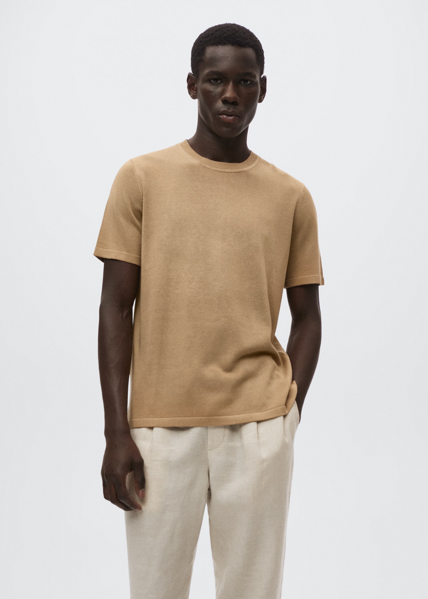 Knitted linen T-shirt - Medium plane