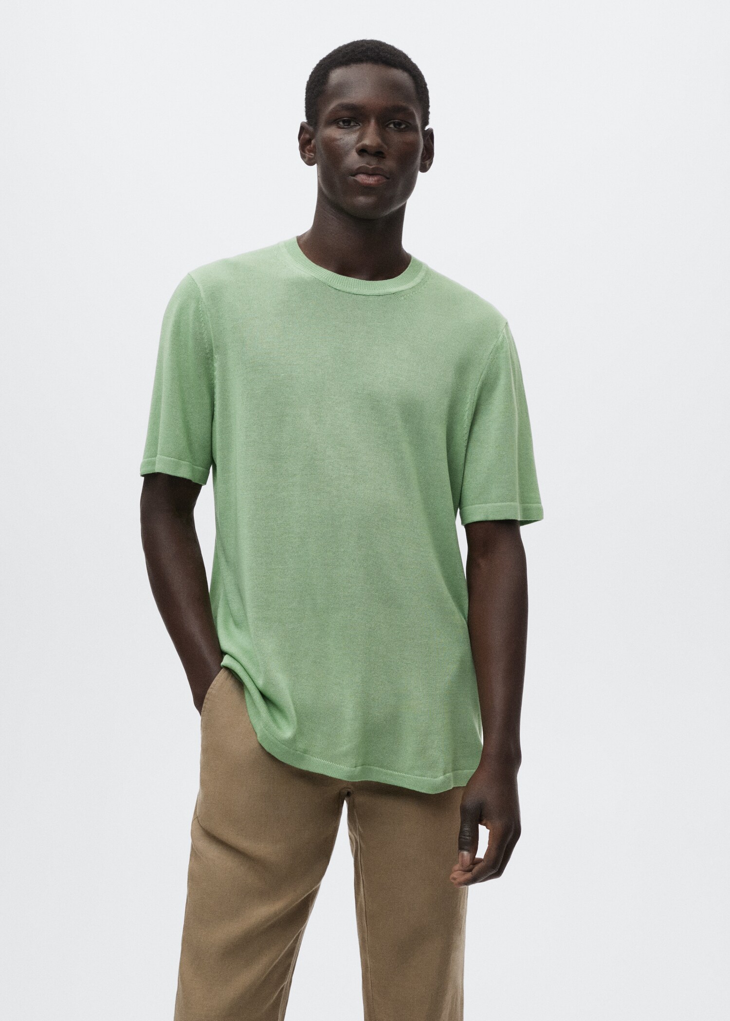 Knitted linen T-shirt - Medium plane