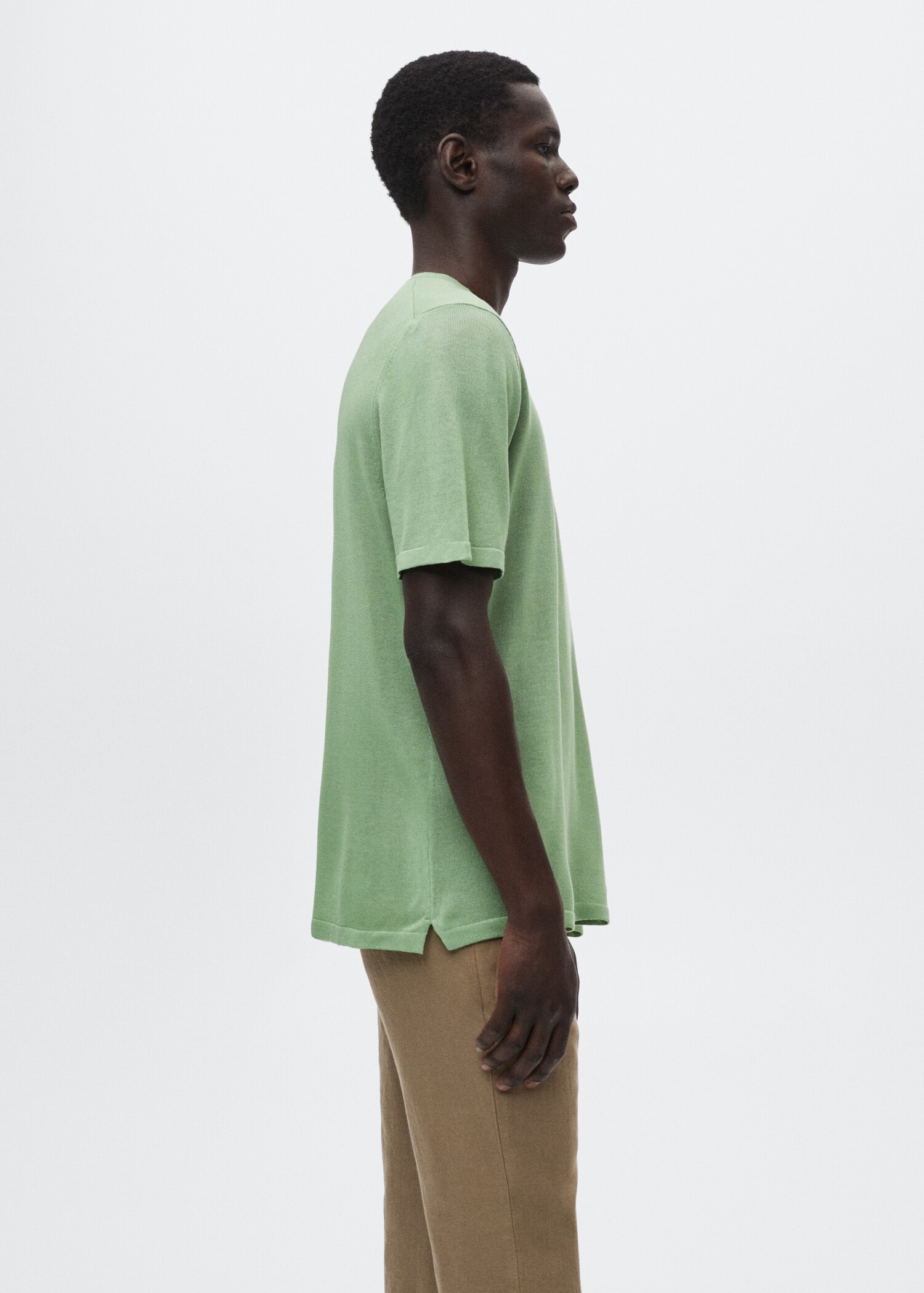 Knitted linen T-shirt - Details of the article 2