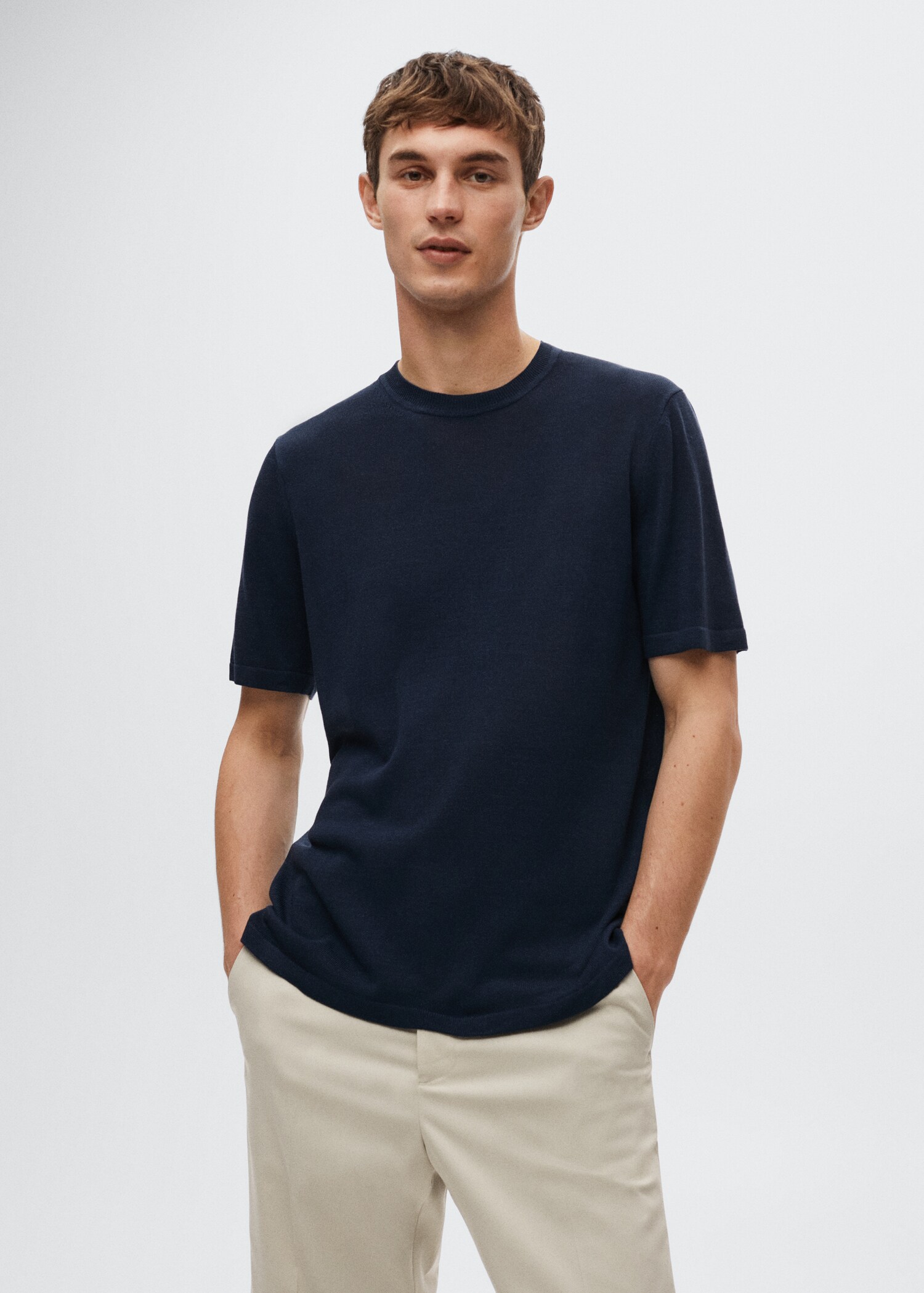 Knitted linen T-shirt - Medium plane