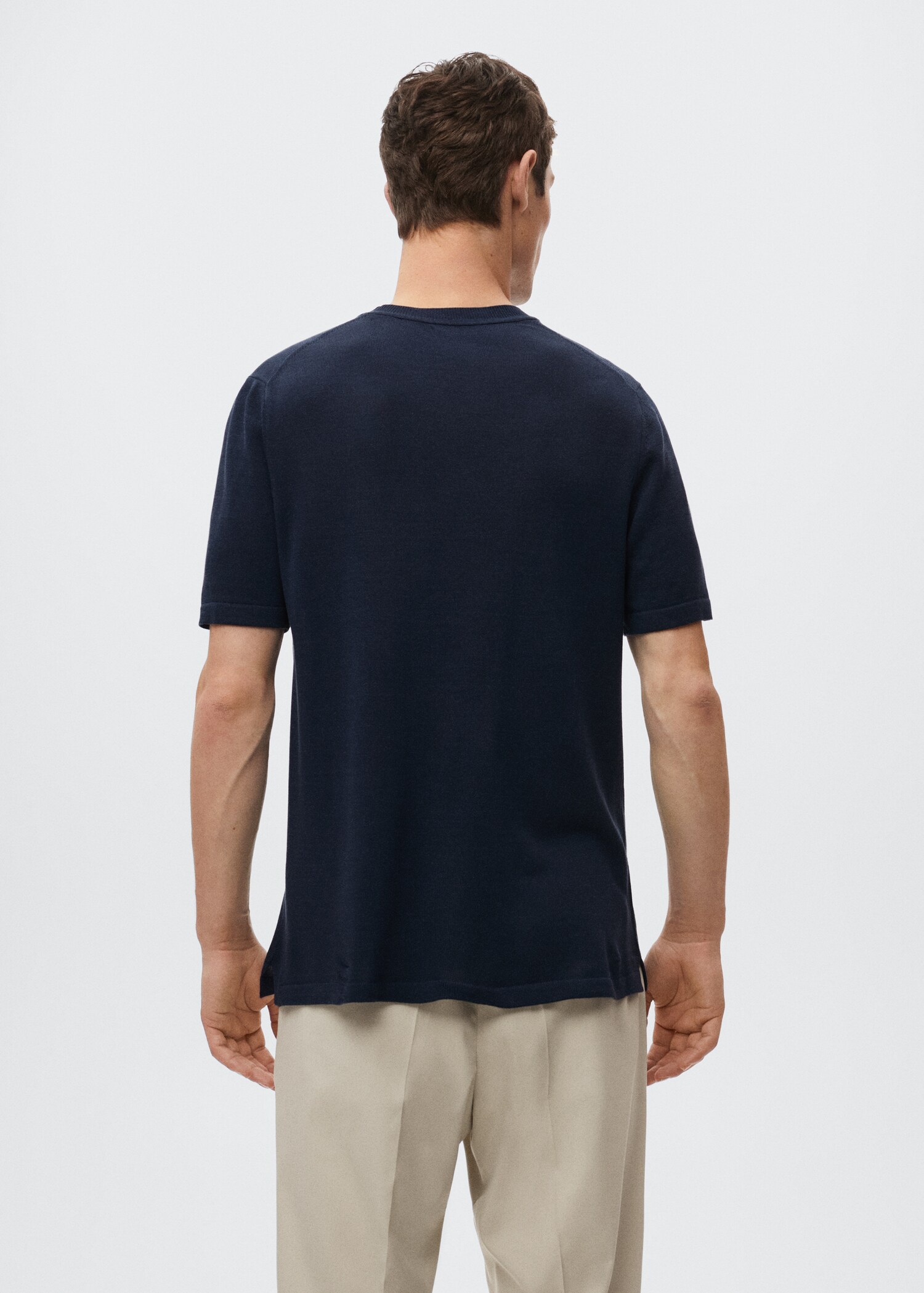 Knitted linen T-shirt - Reverse of the article