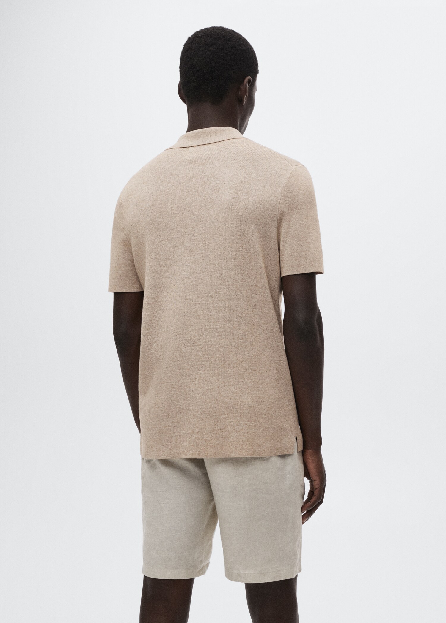 Fluid linen polo shirt - Reverse of the article
