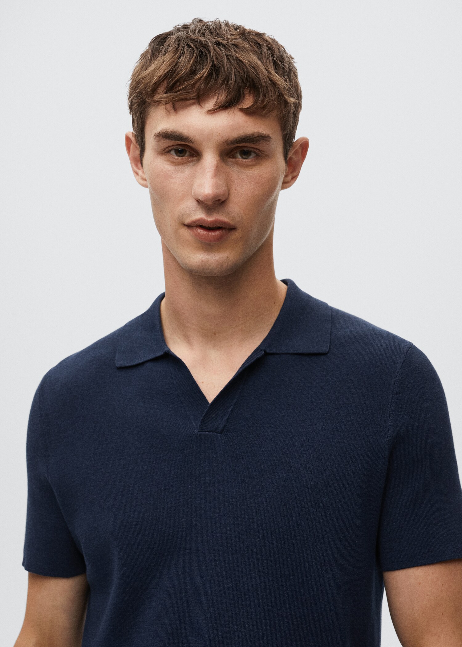 Fluid linen polo shirt - Details of the article 1