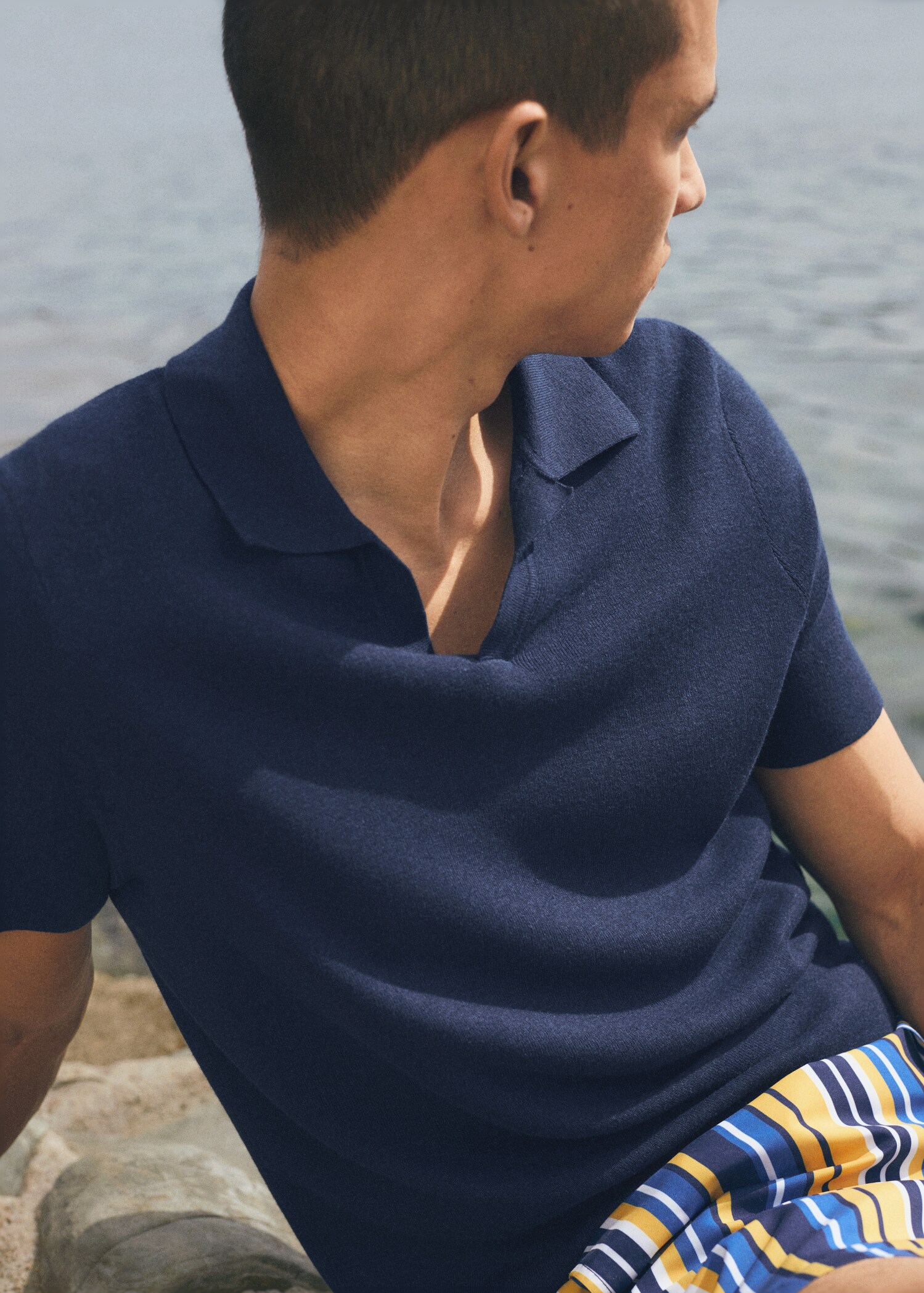Fluid linen polo shirt - Details of the article 6