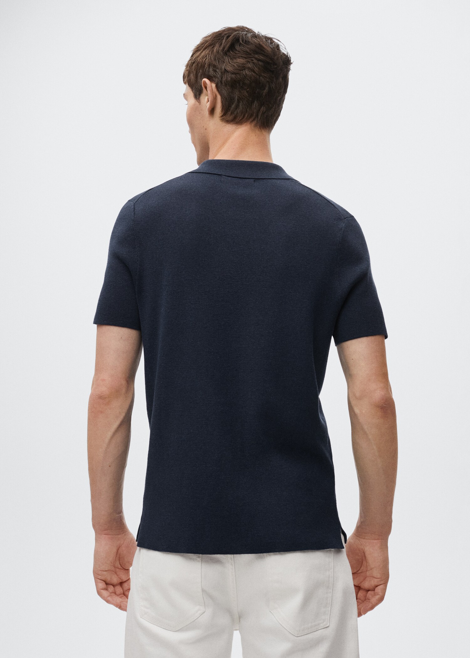 Fluid linen polo shirt - Reverse of the article
