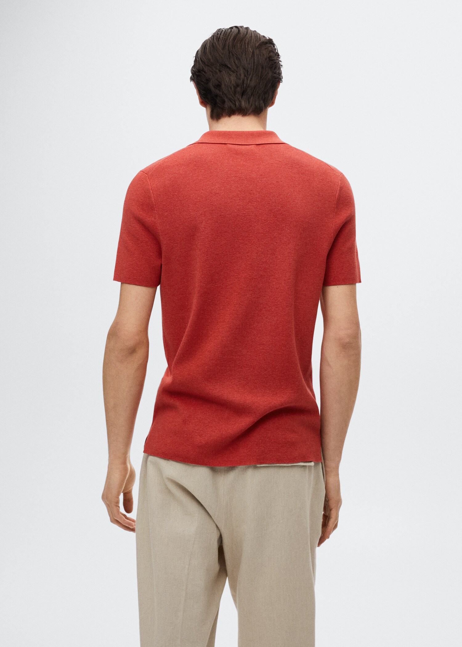 Fluid linen polo shirt - Reverse of the article